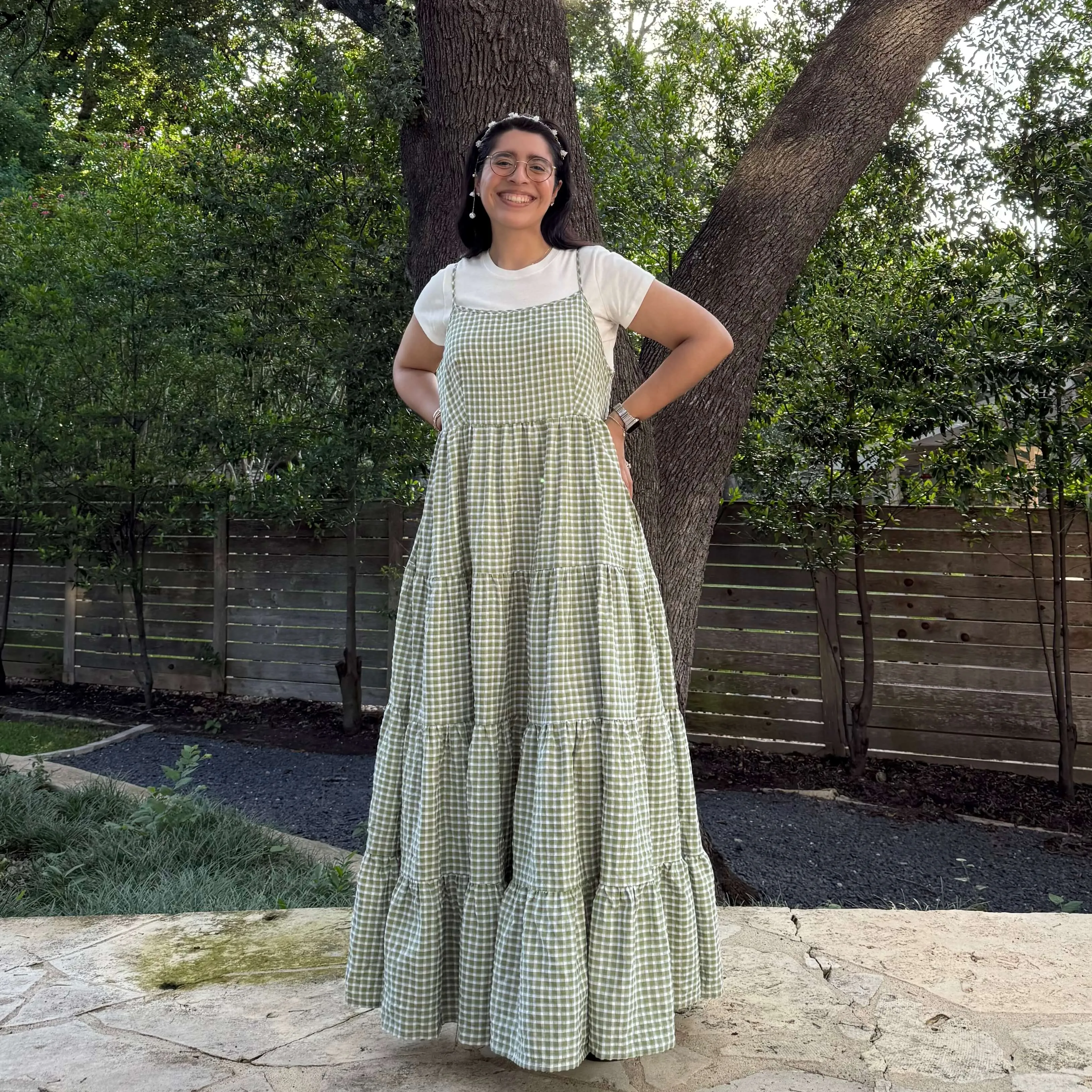 Gingham Maxi Dress - Matcha *Clearance Sale* sold by Shiny by Nature product image thumbnail 2