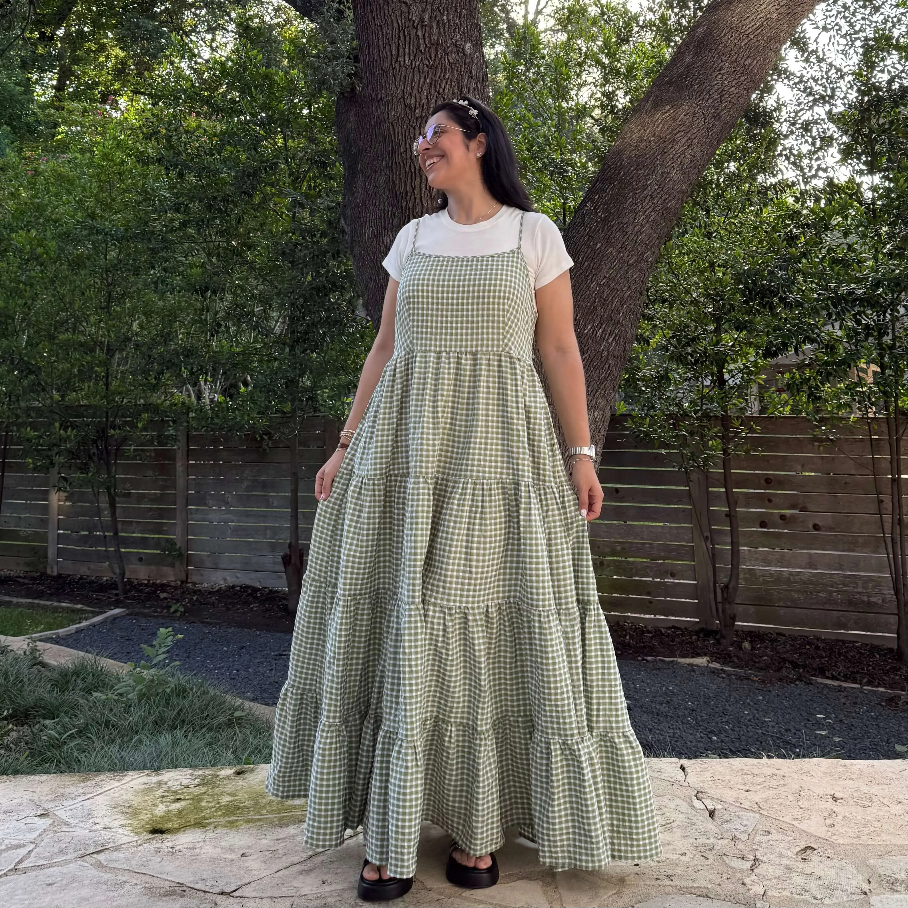 Gingham Maxi Dress - Matcha *Clearance Sale* sold by Shiny by Nature product image thumbnail 4