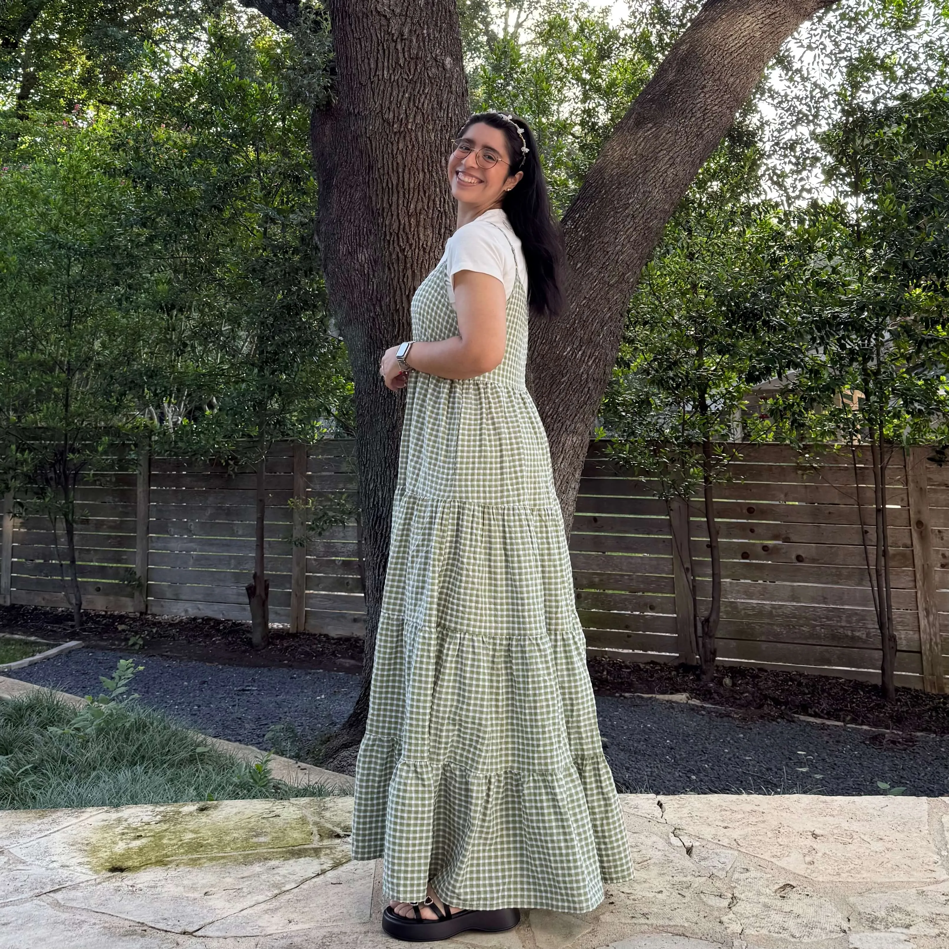 Gingham Maxi Dress - Matcha *Clearance Sale* sold by Shiny by Nature product image thumbnail 3
