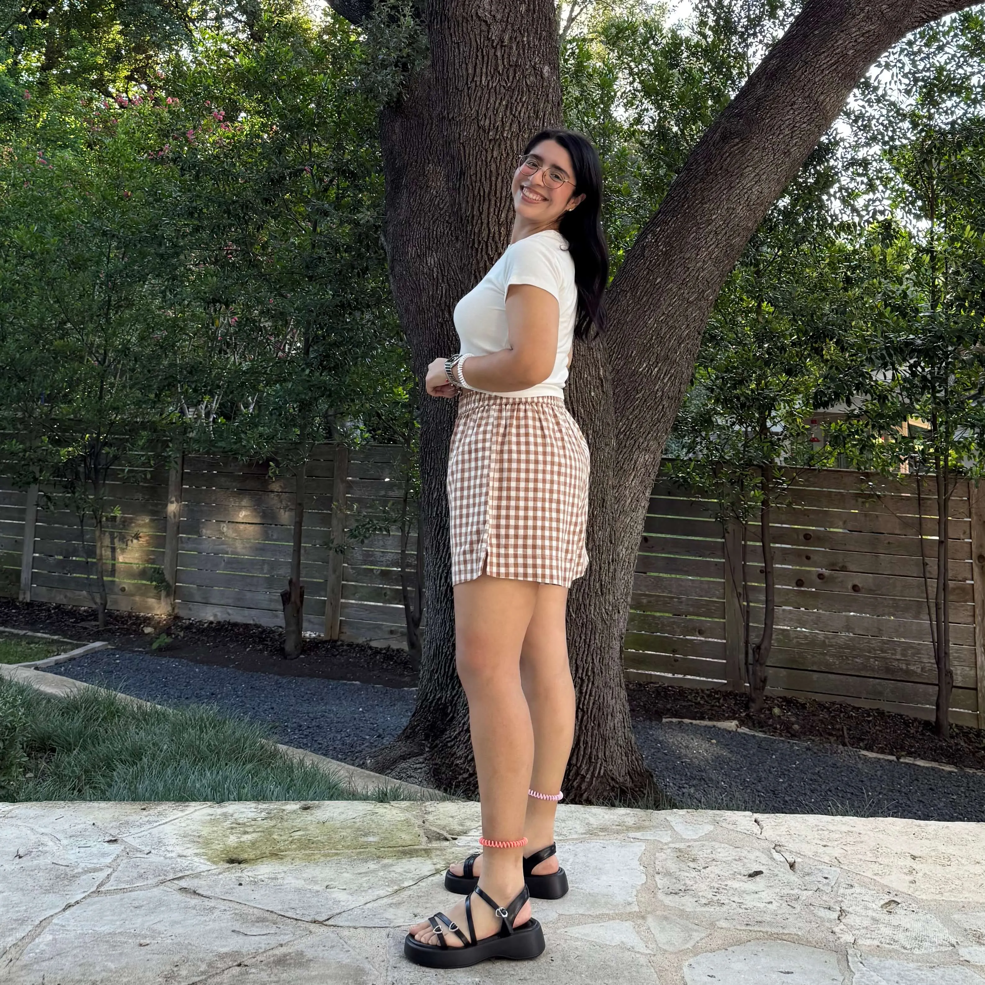 Summer Gingham Shorts - Chestnut sold by Shiny by Nature product image thumbnail 2