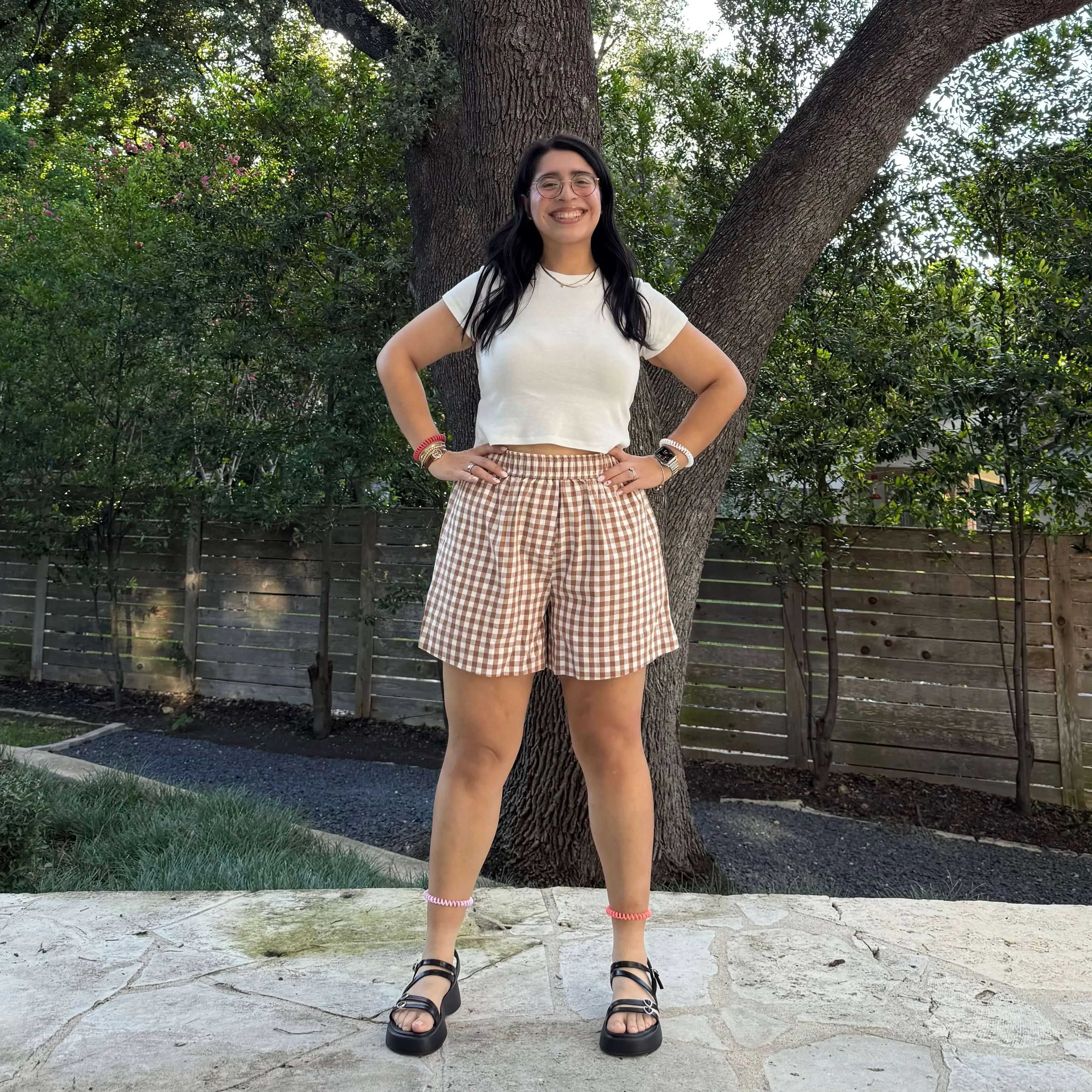 Summer Gingham Shorts - Chestnut sold by Shiny by Nature product image thumbnail 3