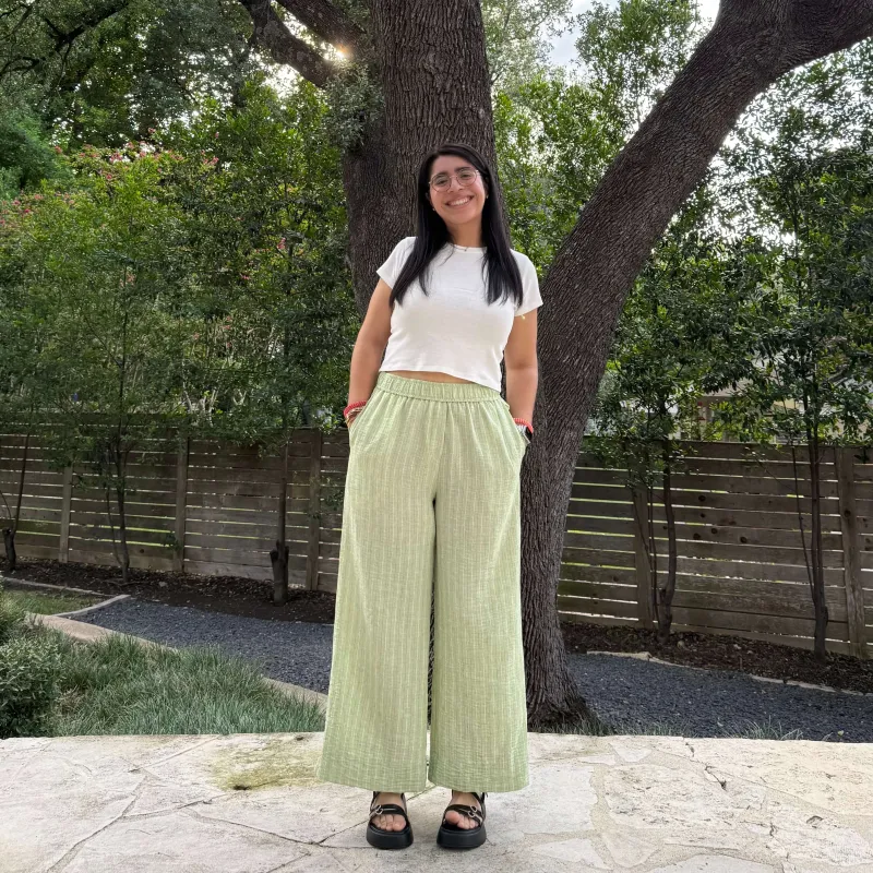 26" Inseam Picnic Pants - Celery *Clearance Sale* sold by Shiny by Nature