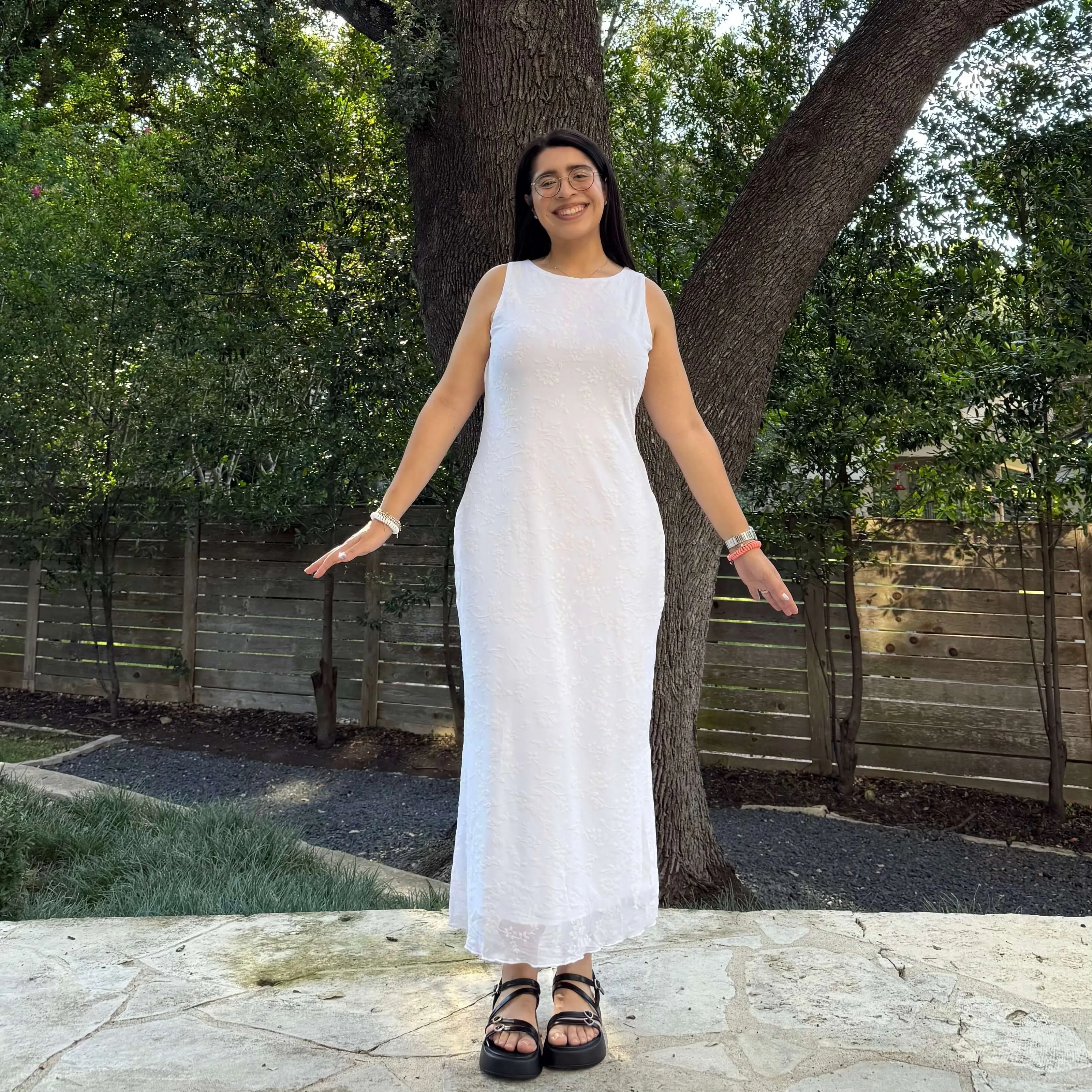 The Muse Dress - White Floral *Clearance Sale* sold by Shiny by Nature