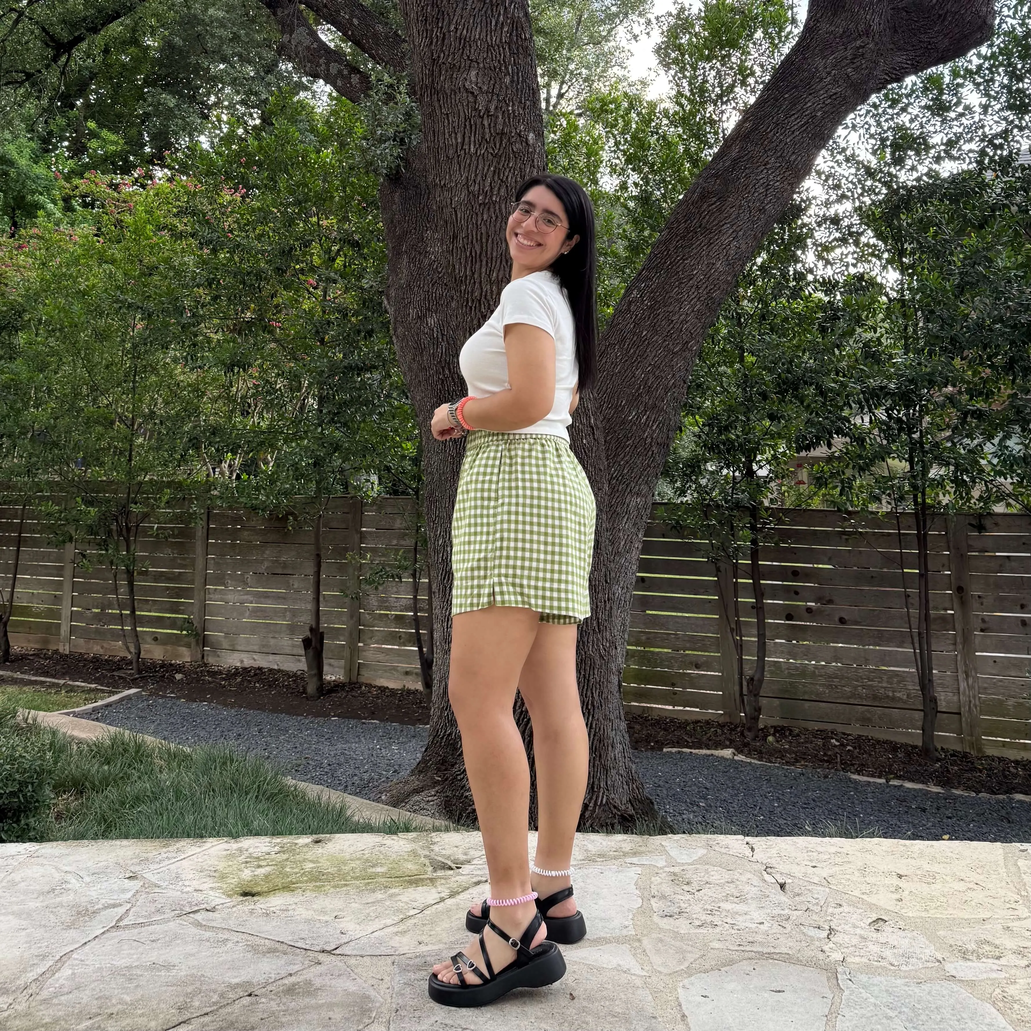 Summer Gingham Shorts - Matcha sold by Shiny by Nature product image thumbnail 3