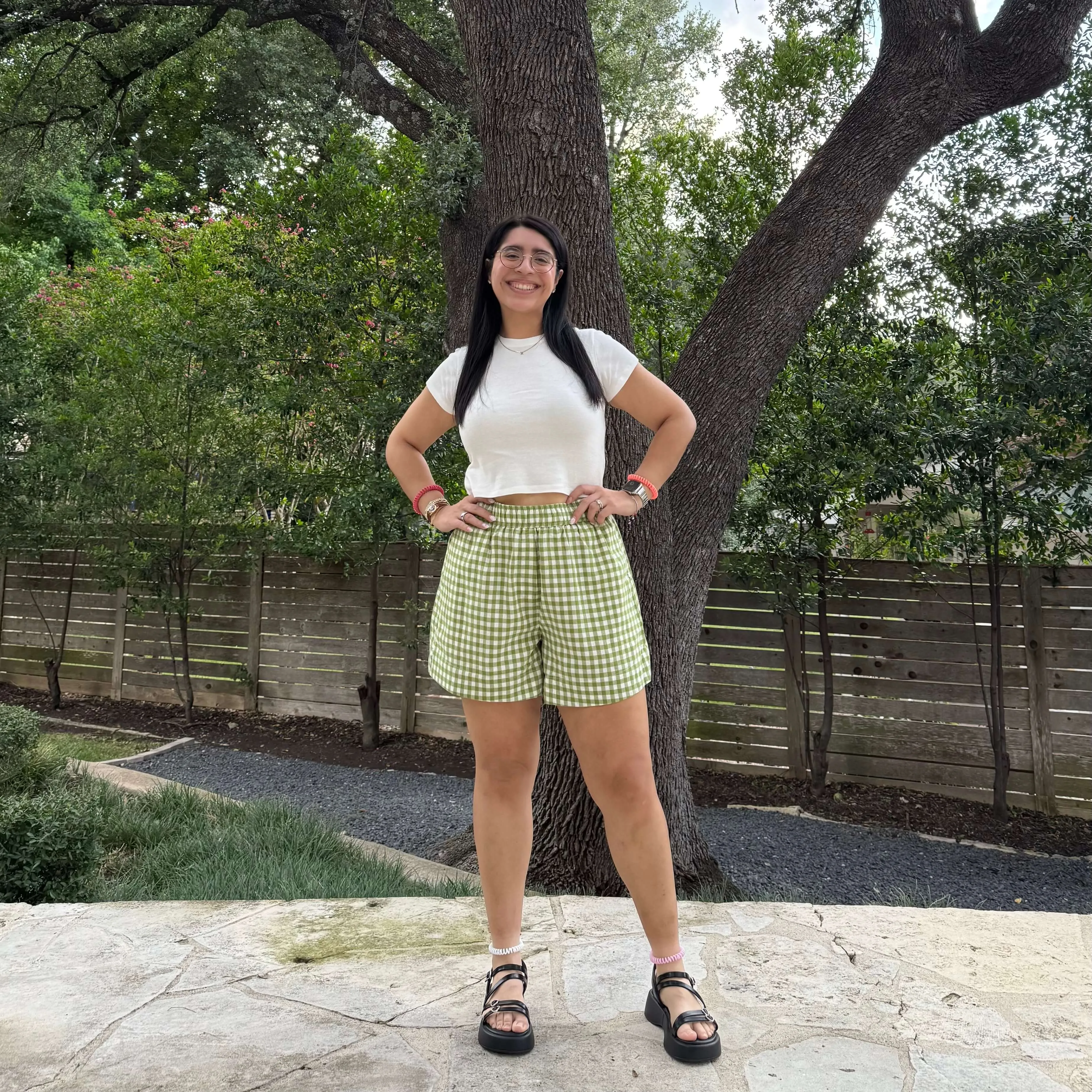 Summer Gingham Shorts - Matcha sold by Shiny by Nature product image thumbnail 4