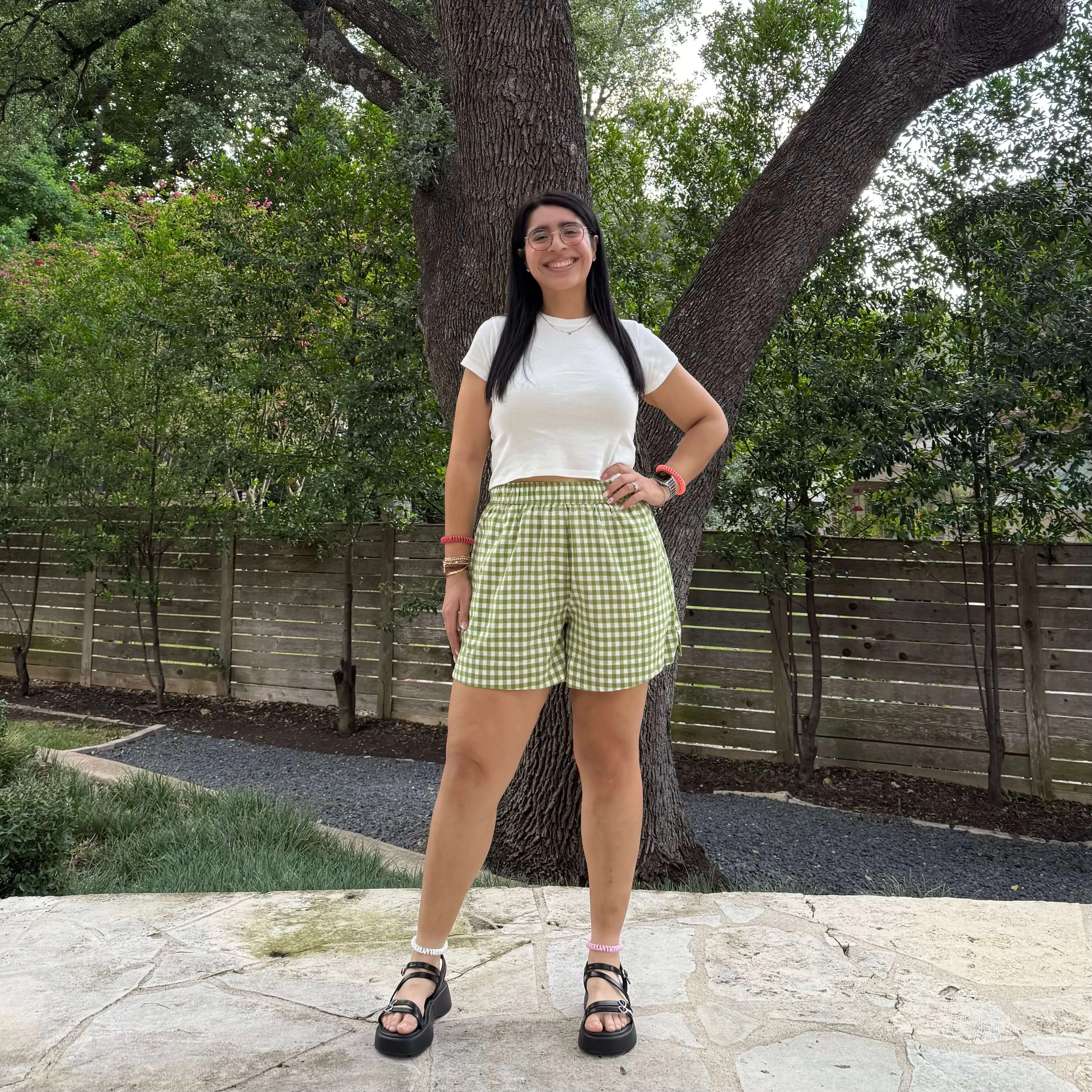 Summer Gingham Shorts - Matcha sold by Shiny by Nature product image thumbnail 5