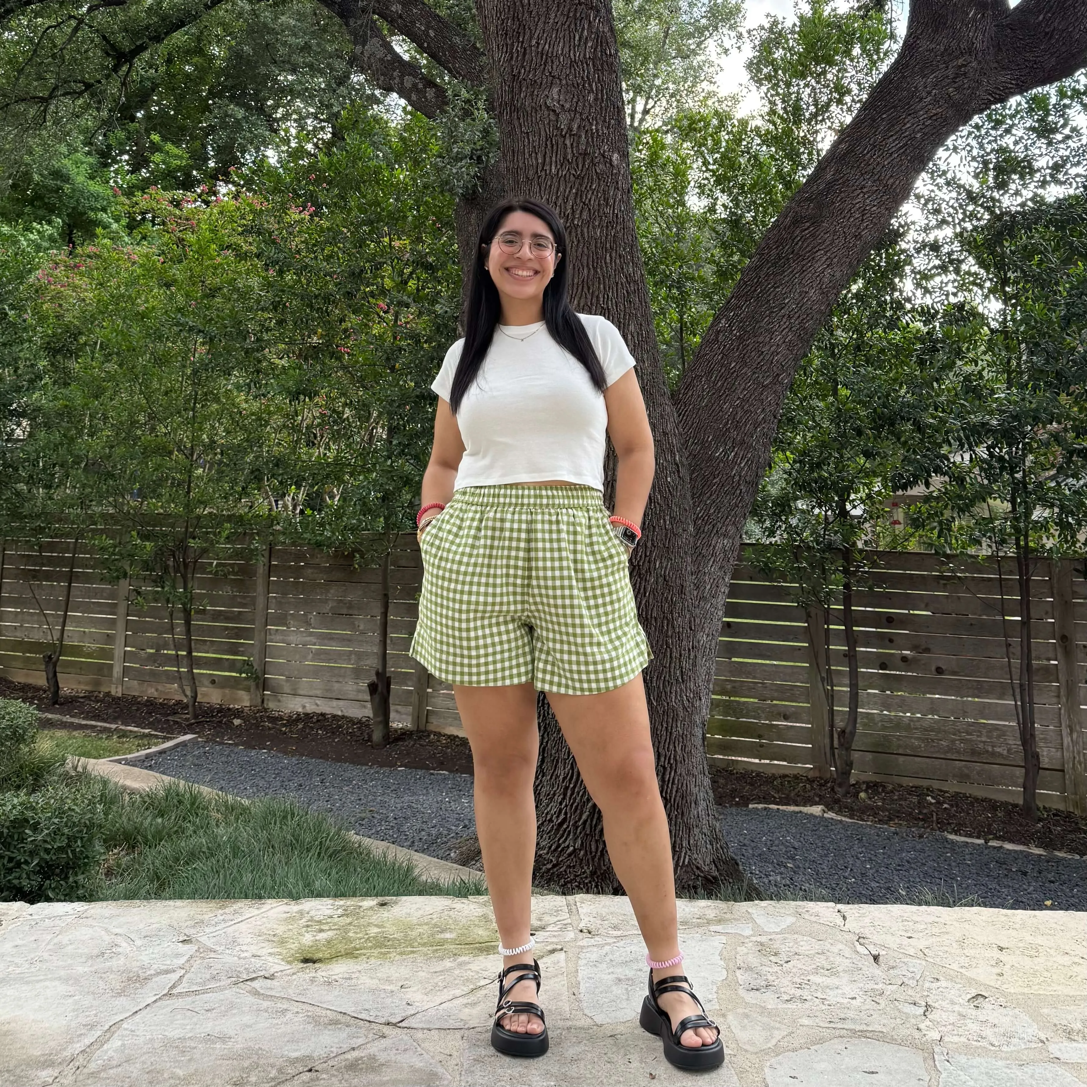 Summer Gingham Shorts - Matcha sold by Shiny by Nature product image thumbnail 2