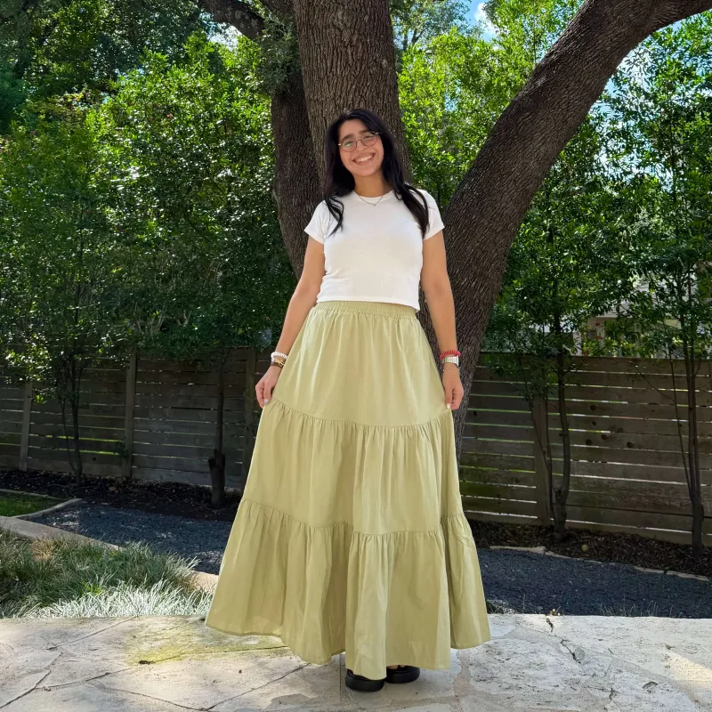 Flowy Long Skirt - Matcha *Clearance Sale* sold by Shiny by Nature