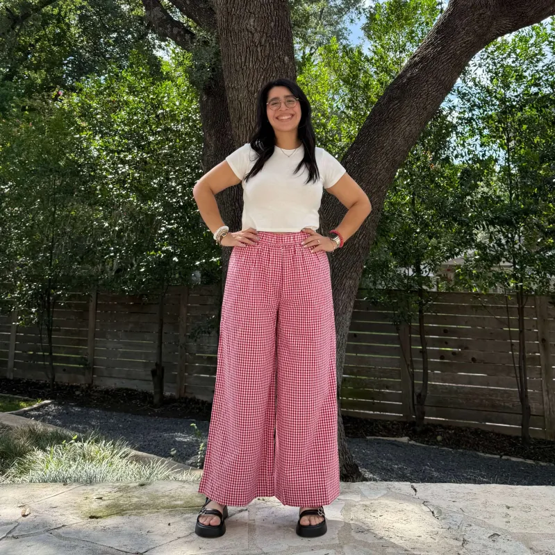 26" Inseam Picnic Pants - Red Gingham *Clearance Sale* sold by Shiny by Nature