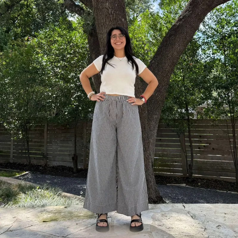 26" Inseam Picnic Pants - Black Gingham *Clearance Sale* sold by Shiny by Nature