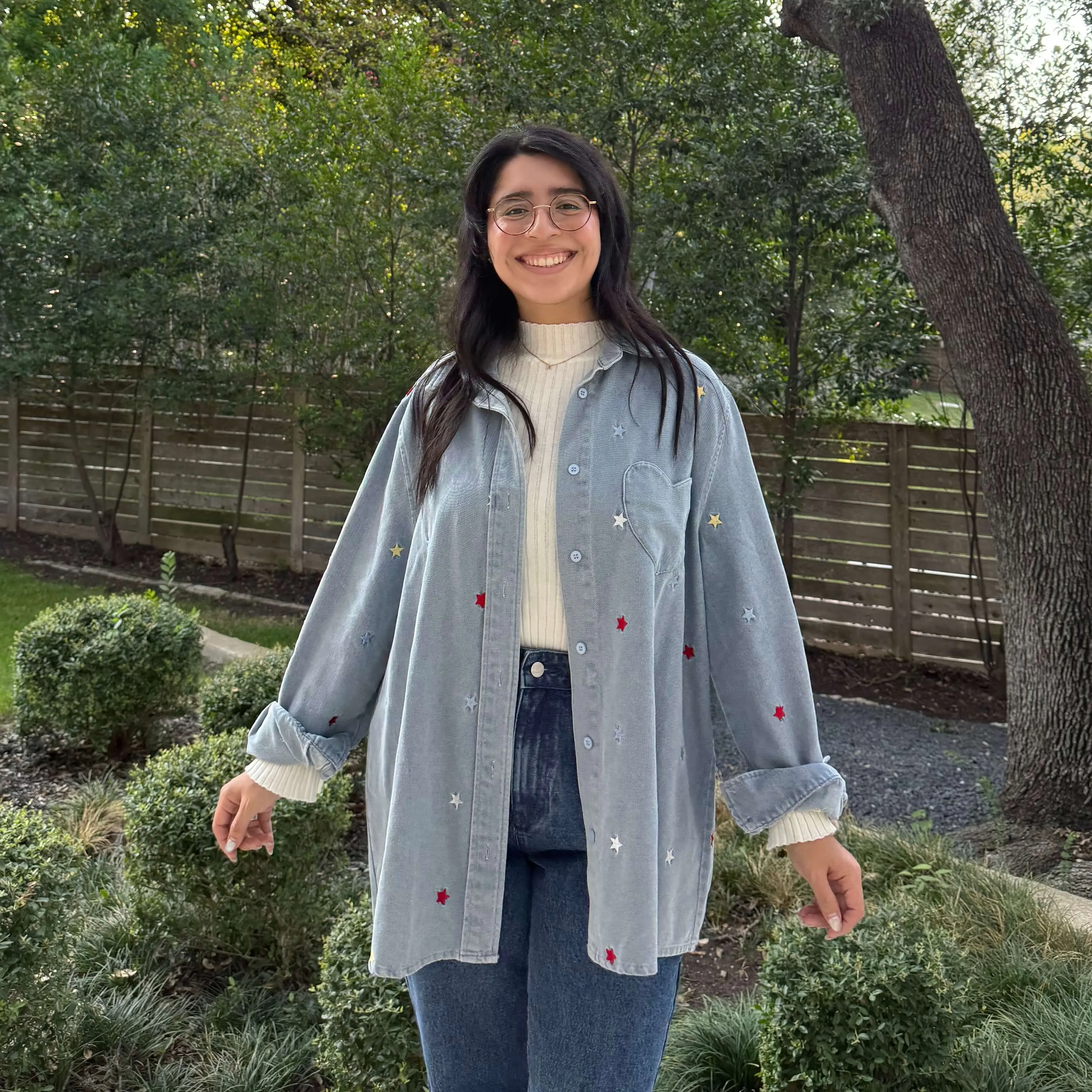 Denim Long-Sleeve Button-Up - Shining Star sold by Shiny by Nature