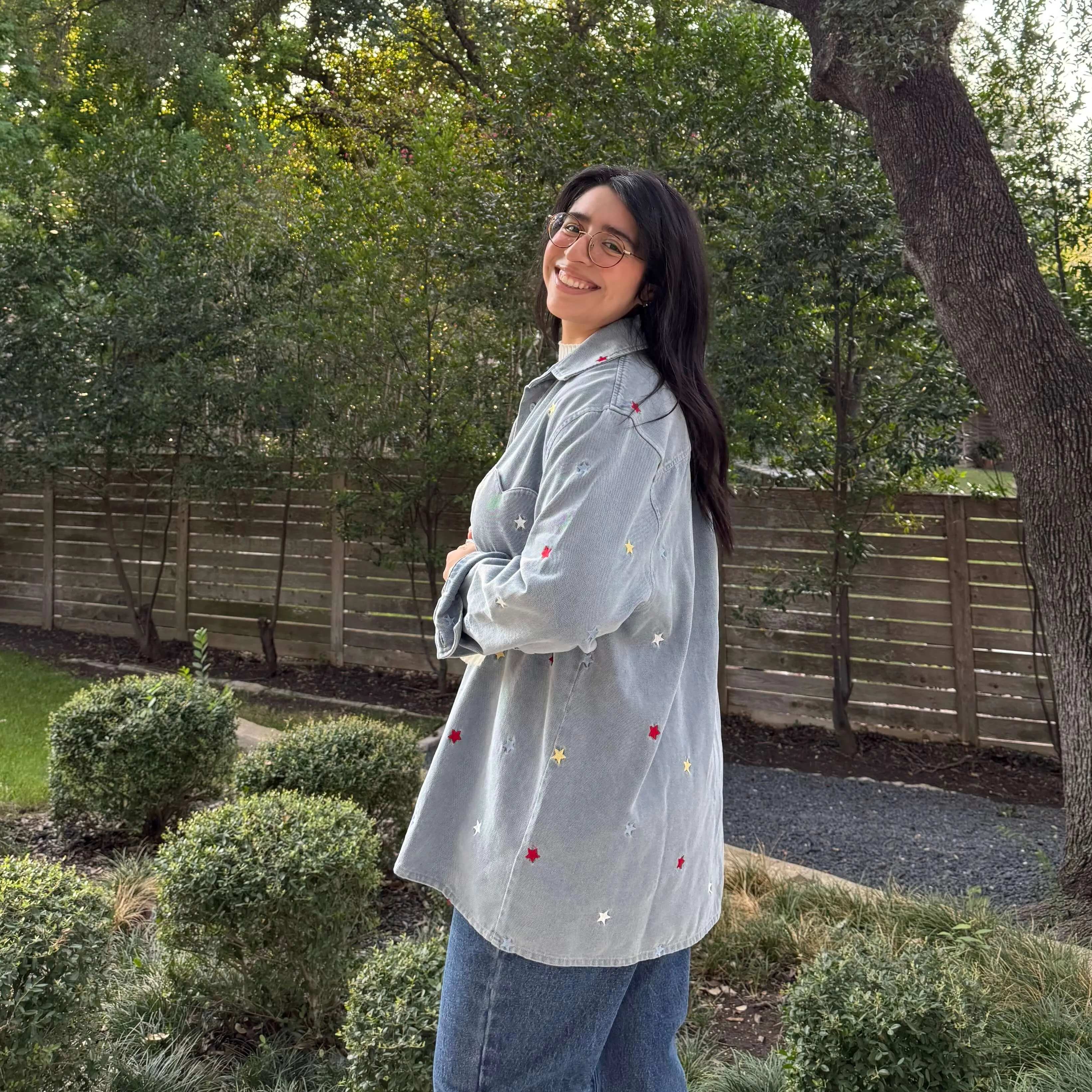 Denim Long-Sleeve Button-Up - Shining Star sold by Shiny by Nature product image thumbnail 3