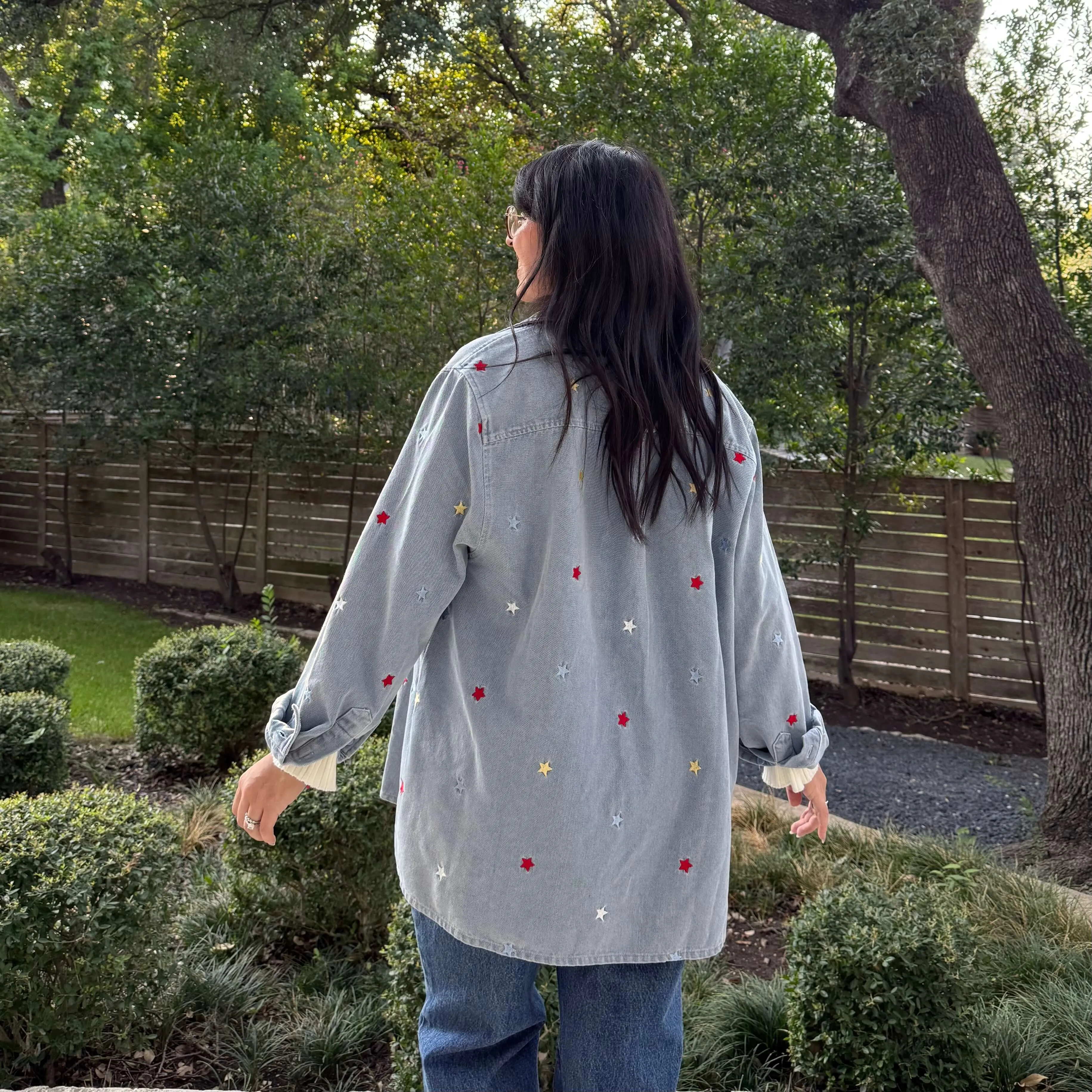 Denim Long-Sleeve Button-Up - Shining Star sold by Shiny by Nature product image thumbnail 4