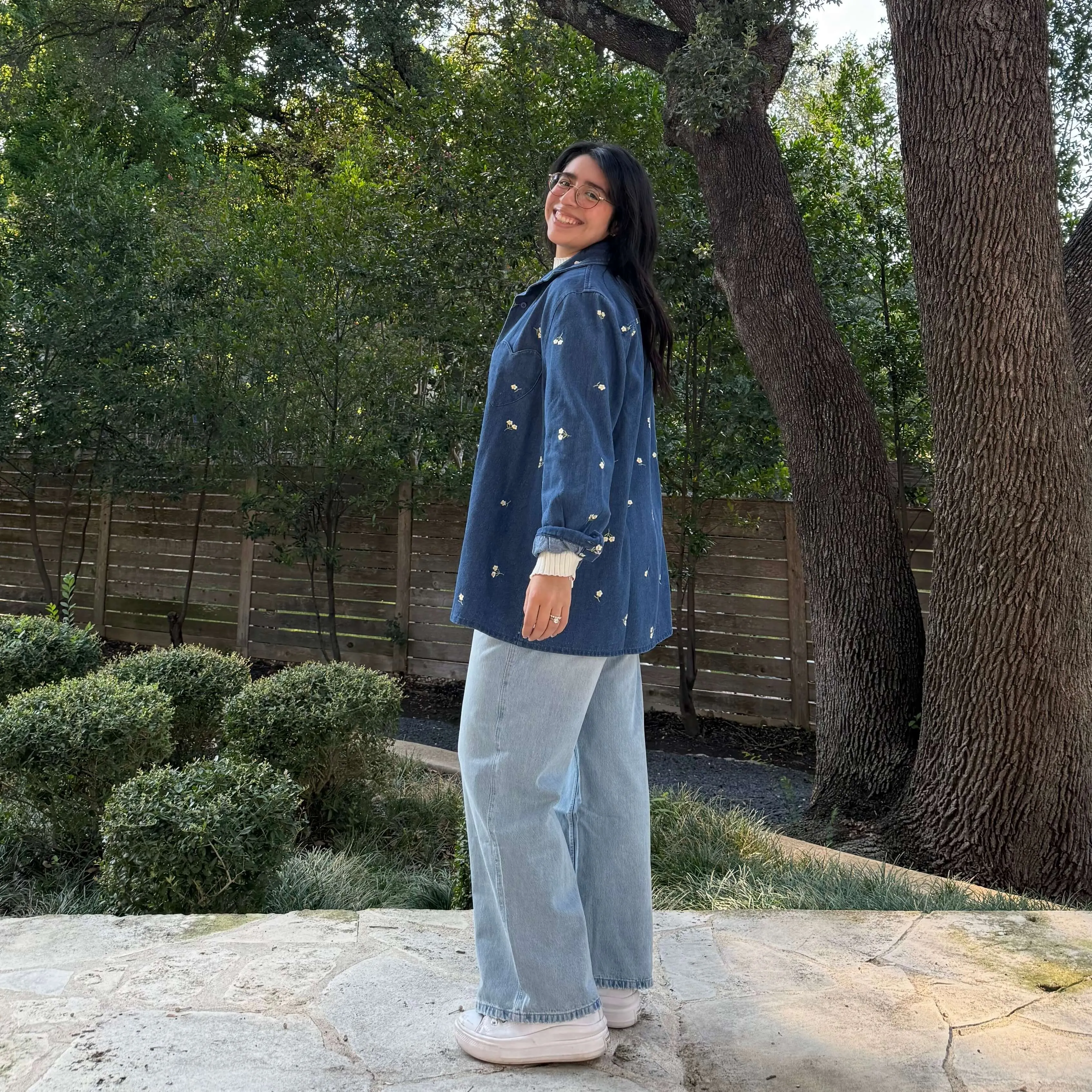 Denim Long-Sleeve Button-Up - Daisy sold by Shiny by Nature product image thumbnail 3