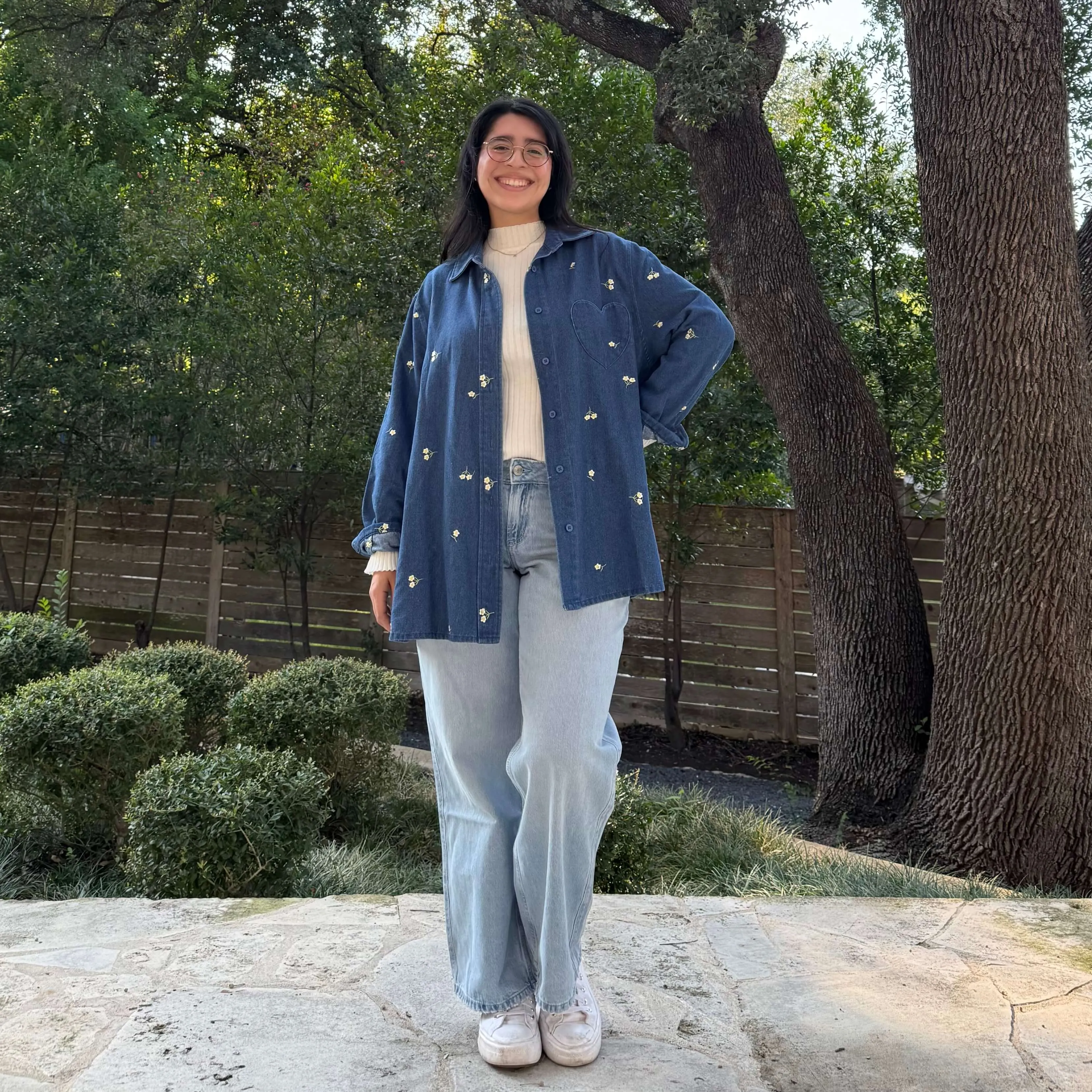 Denim Long-Sleeve Button-Up - Daisy sold by Shiny by Nature product image thumbnail 2