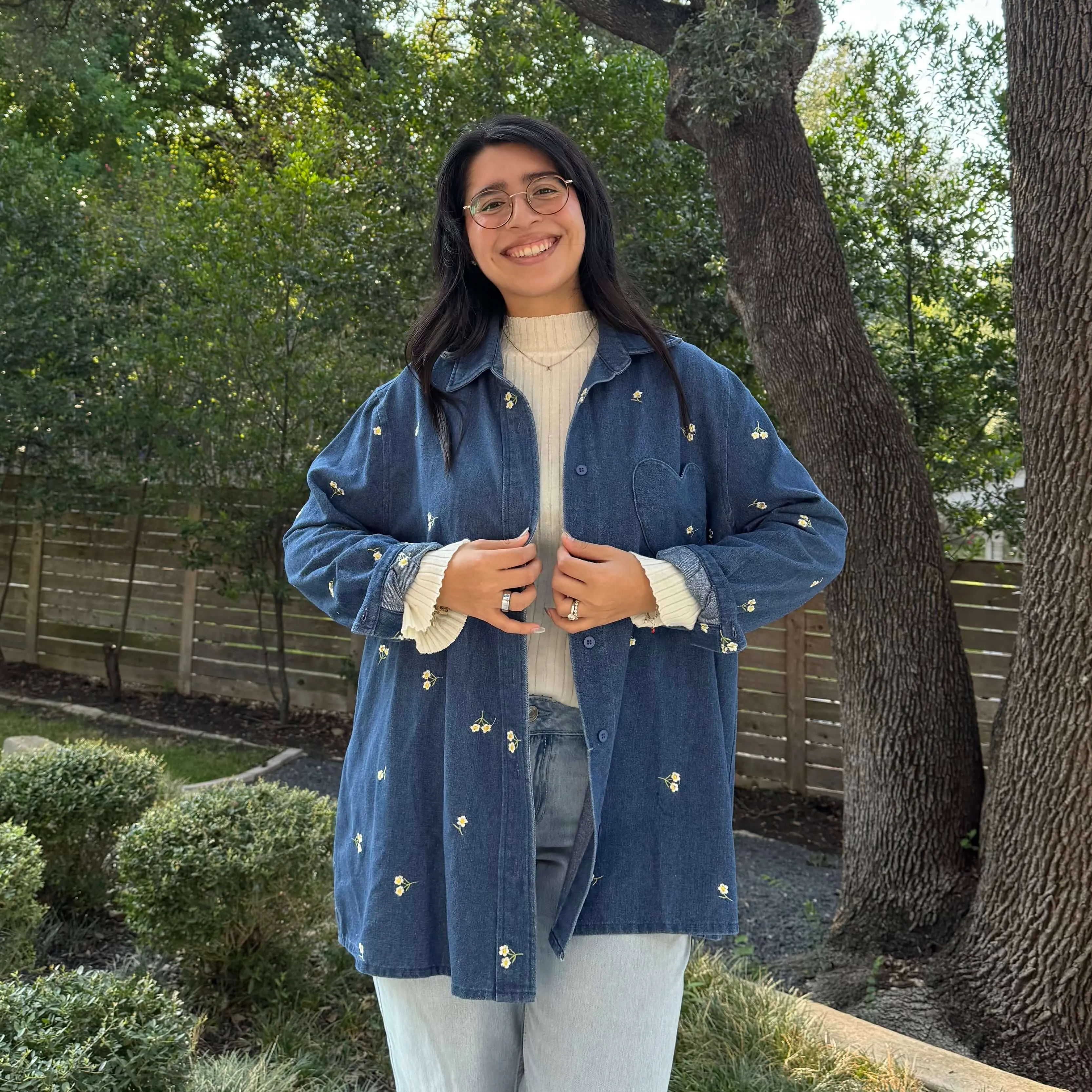 Denim Long-Sleeve Button-Up - Daisy sold by Shiny by Nature product image thumbnail 5