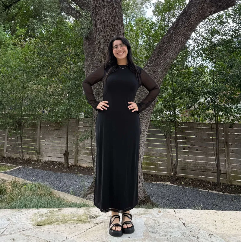 Long-Sleeve Flora Dress - Black sold by Shiny by Nature