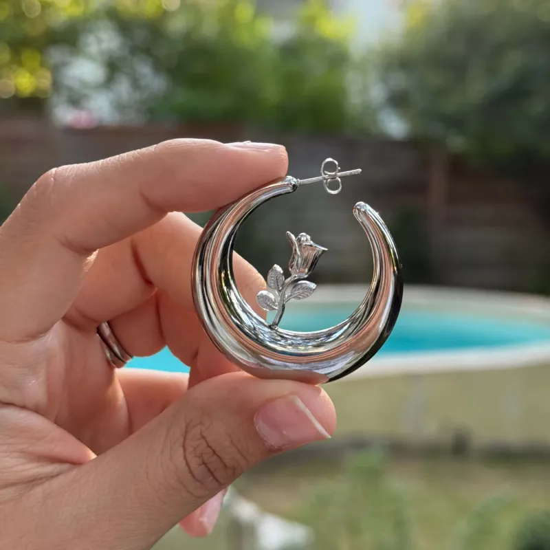 Buttercup Hoop Earrings - Silver *Clearance Sale* sold by Shiny by Nature