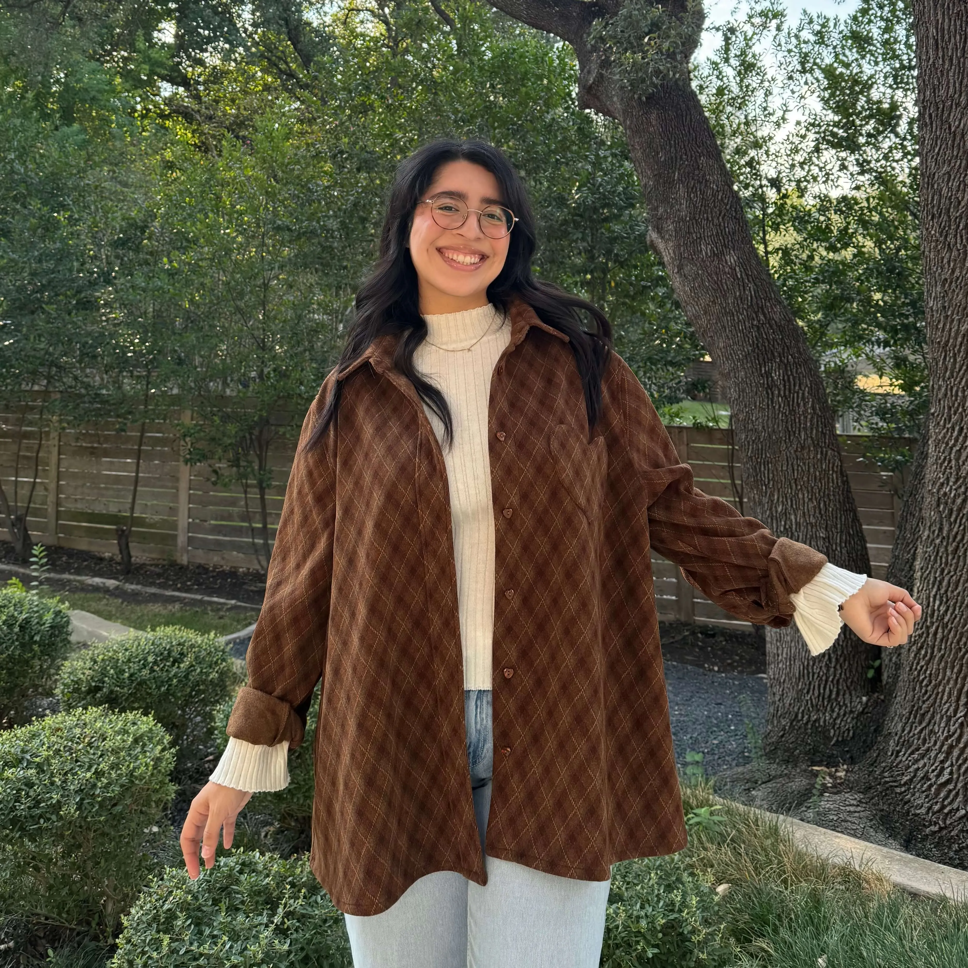 Cozy Long-Sleeve Button-Up - Chocolate Plaid *Clearance Sale* sold by Shiny by Nature product image thumbnail 5