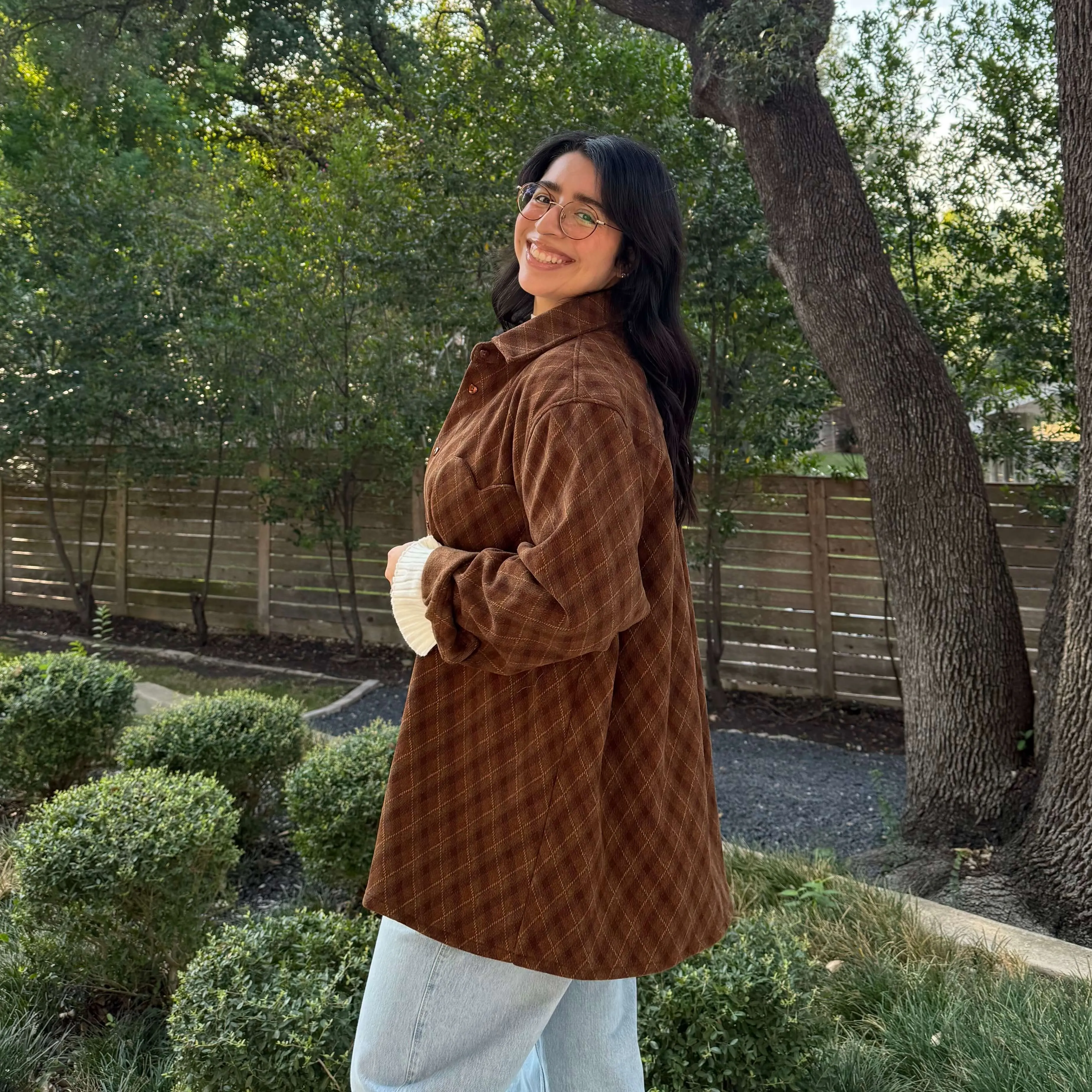 Cozy Long-Sleeve Button-Up - Chocolate Plaid *Clearance Sale* sold by Shiny by Nature product image thumbnail 2
