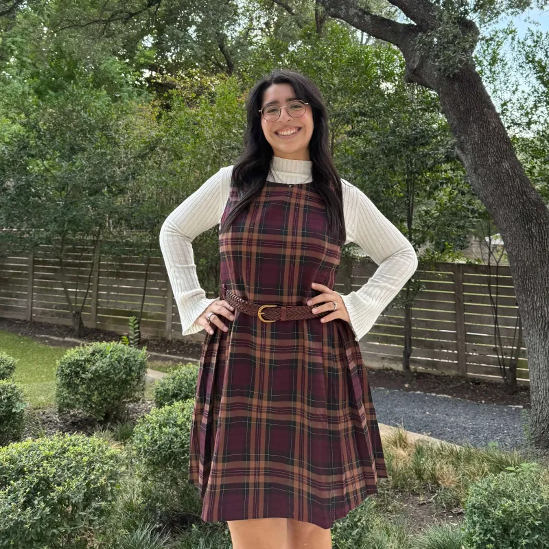 Scholar Dress - Burgundy Plaid sold by Shiny by Nature
