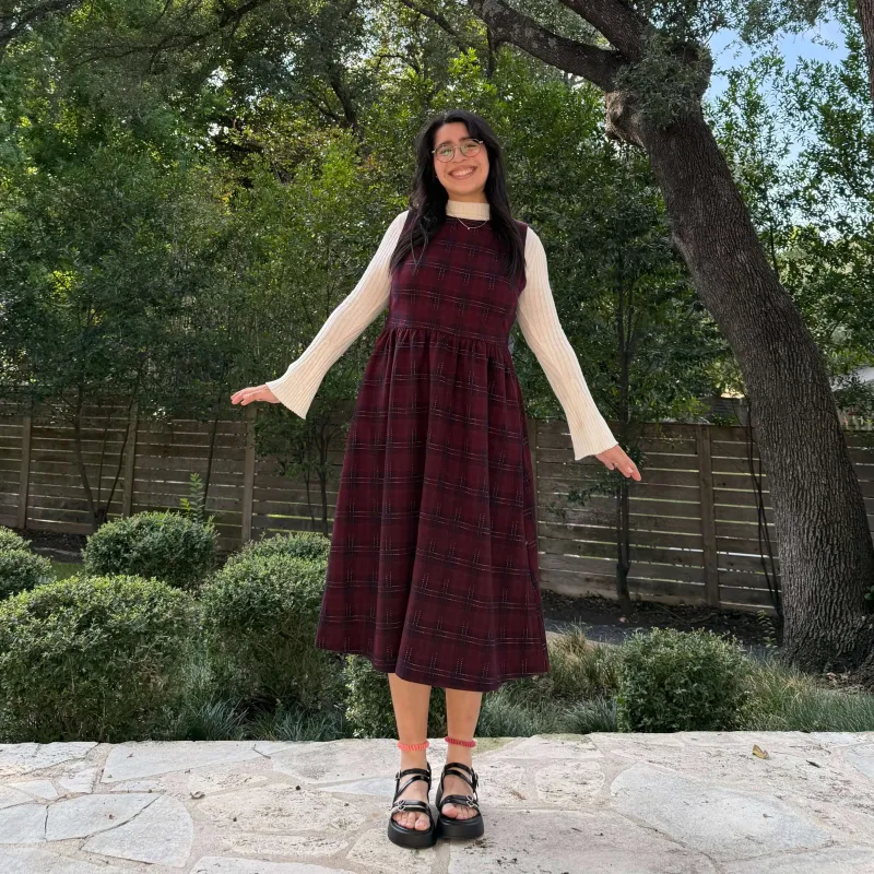 Cambridge Dress - Burgundy Plaid *Clearance Sale* sold by Shiny by Nature