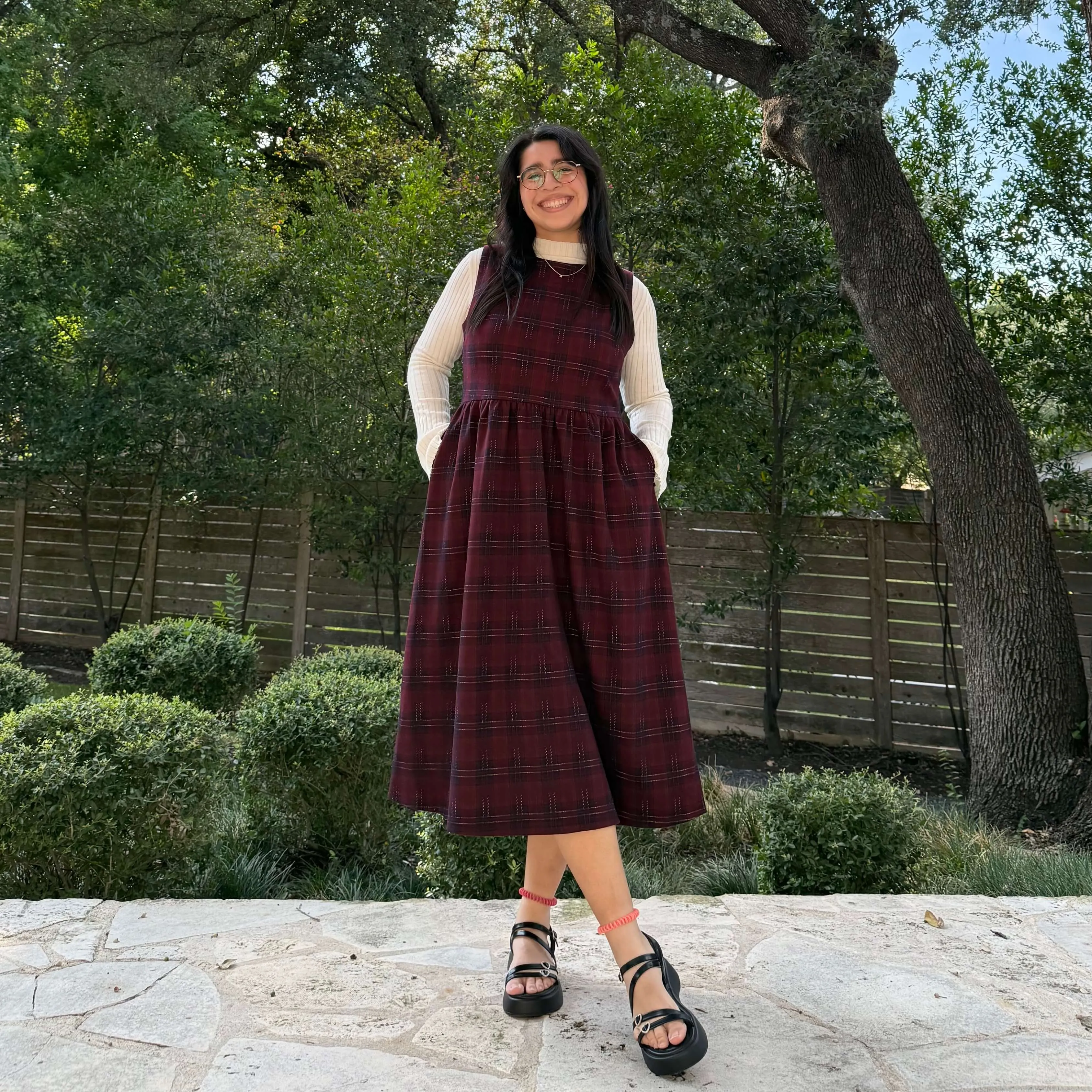 Cambridge Dress - Burgundy Plaid *Clearance Sale* sold by Shiny by Nature product image thumbnail 3