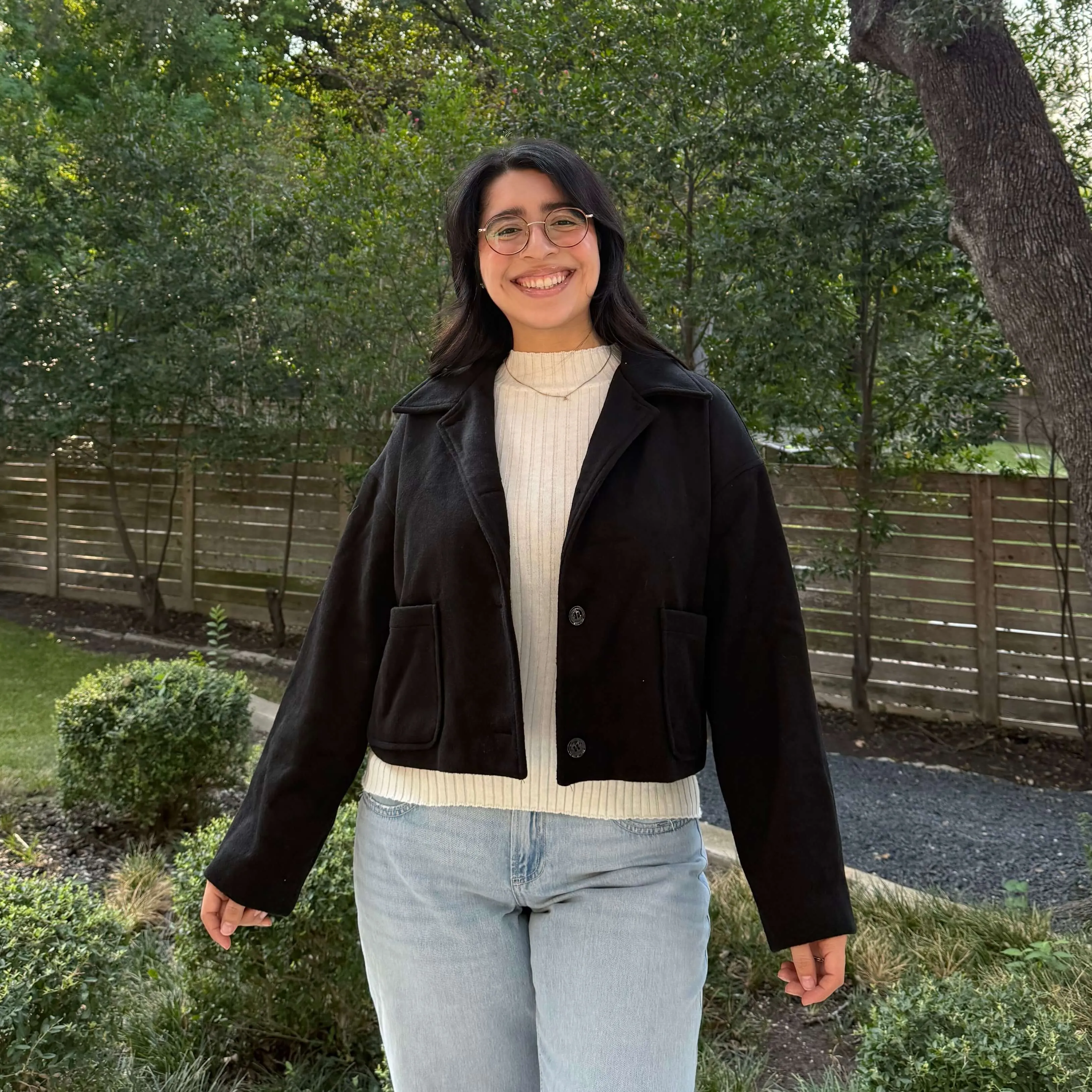 Classic Cropped Jacket - Black sold by Shiny by Nature