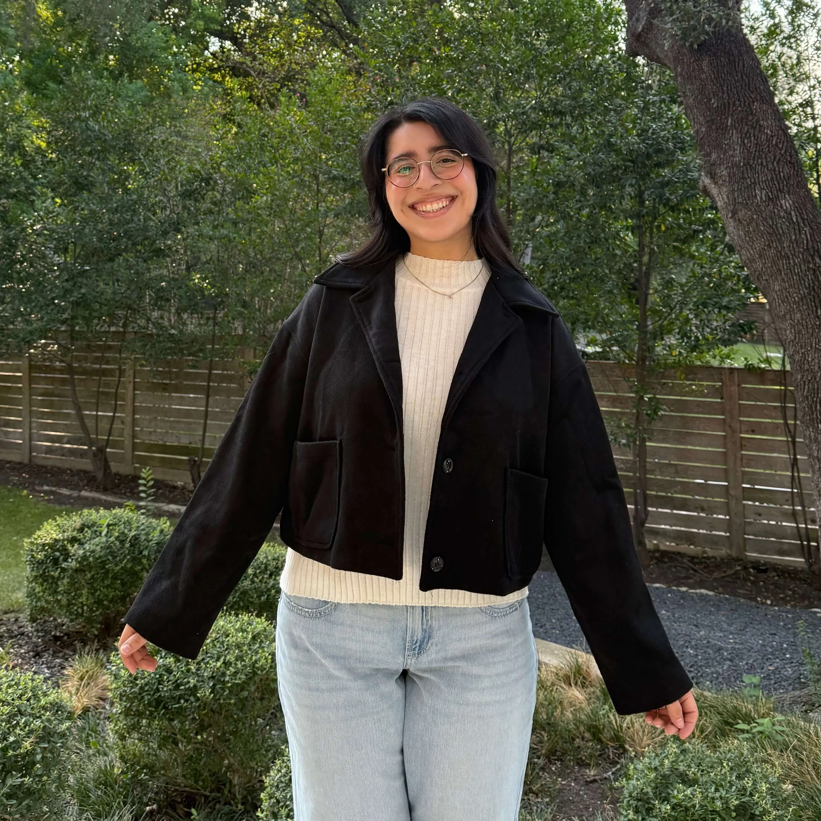 Classic Cropped Jacket - Black sold by Shiny by Nature product image thumbnail 4