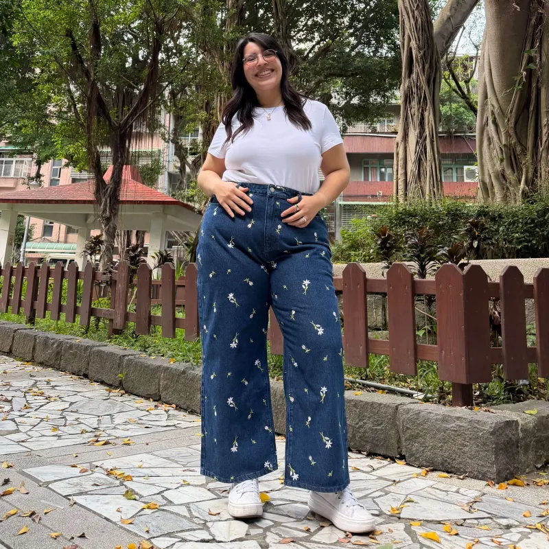 Original Jeans - Medium Wash with Daisies made by Shiny by Nature