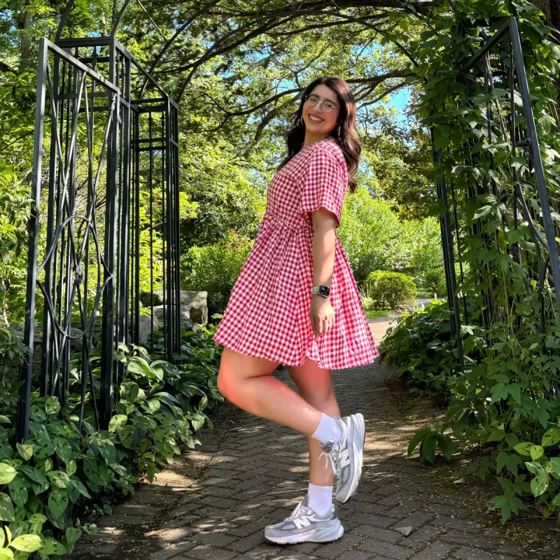 Gingham Dress - Tomato sold by Shiny by Nature