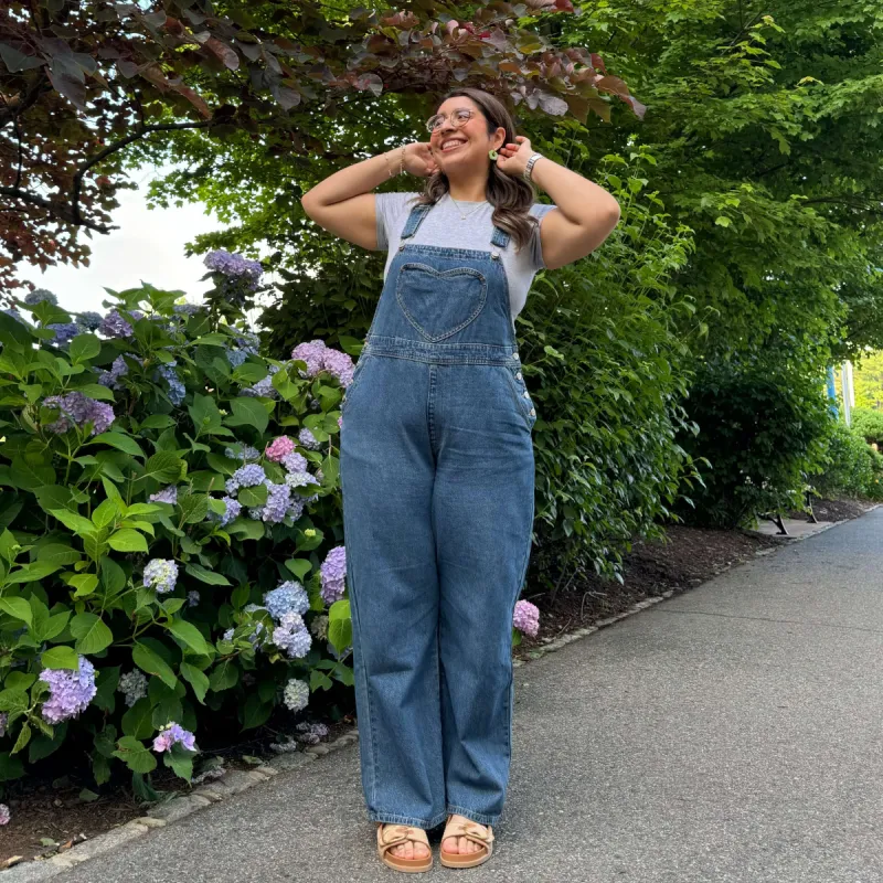 29" Inseam Overall Jeans - Medium Wash sold by Shiny by Nature