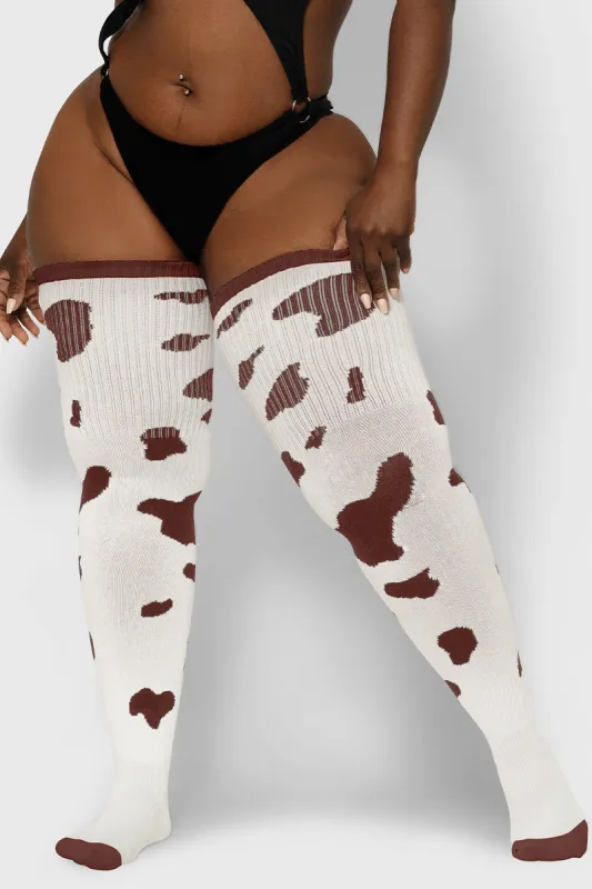 Thunda Tūbbies - Cow Print (White w/Brown Spots) sold by Thunda Thighs