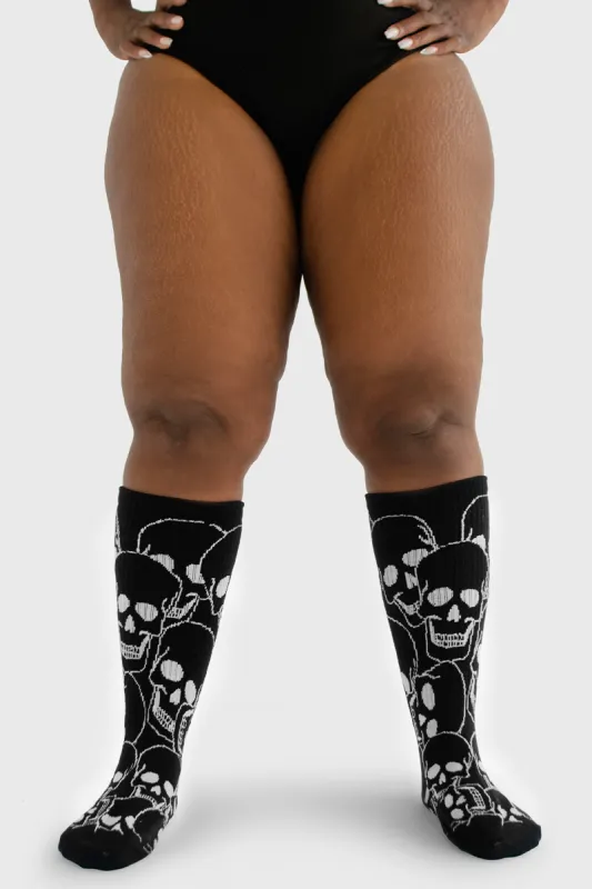 Under the Knee - Skull (Black & White) sold by Thunda Thighs