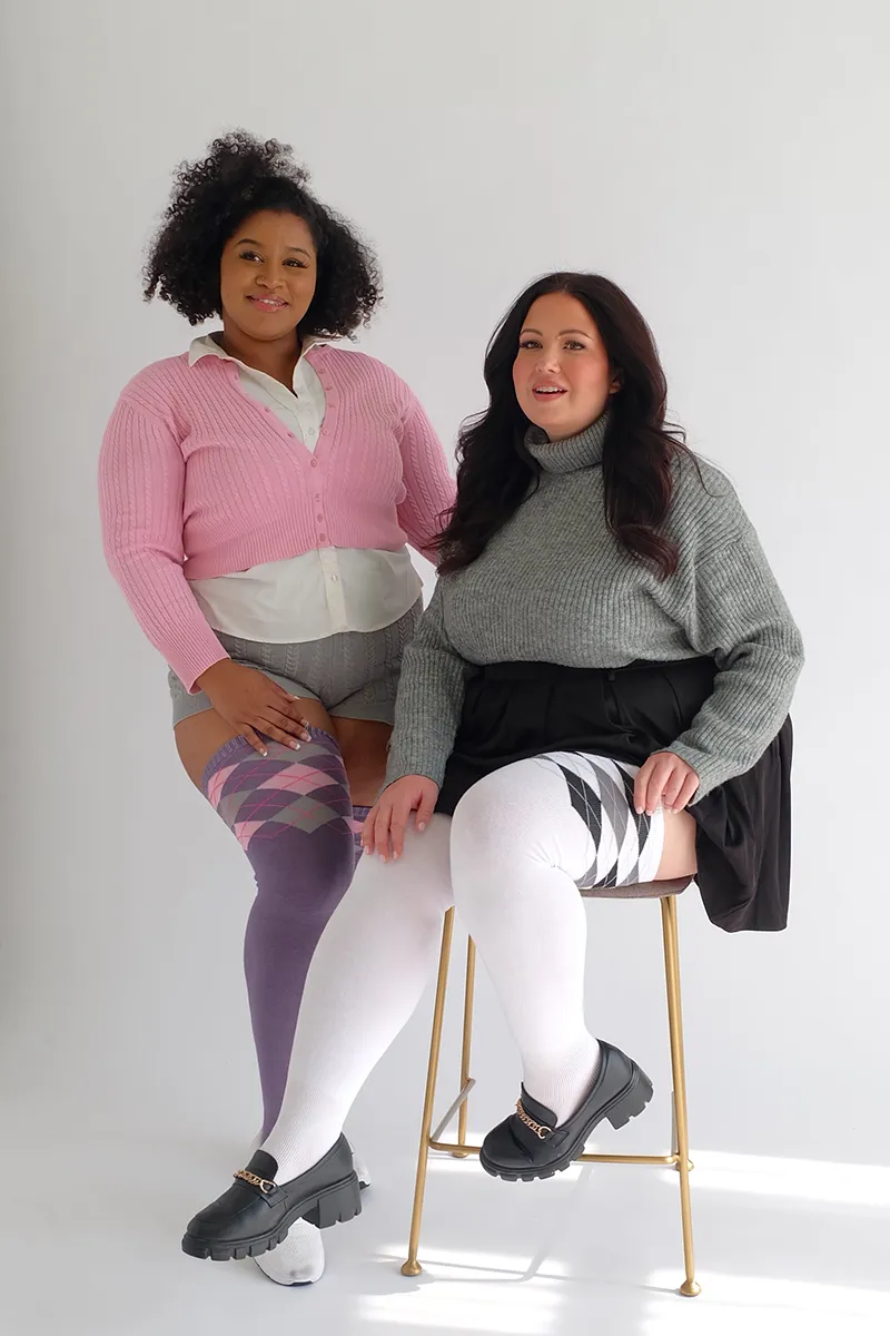 Thunda Tūbbies - Argyle (Ivory & Black) sold by Thunda Thighs product image thumbnail 3