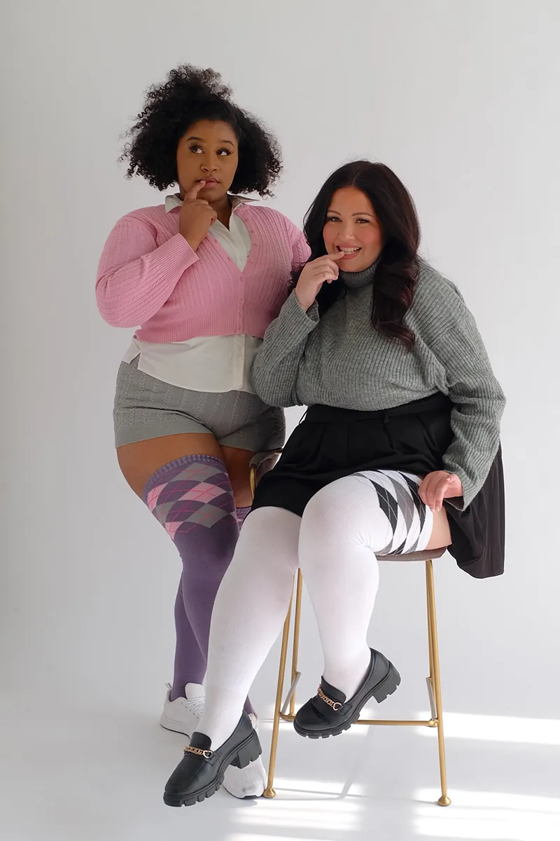 Thunda Tūbbies - Argyle (Ivory & Black) sold by Thunda Thighs product image thumbnail 2