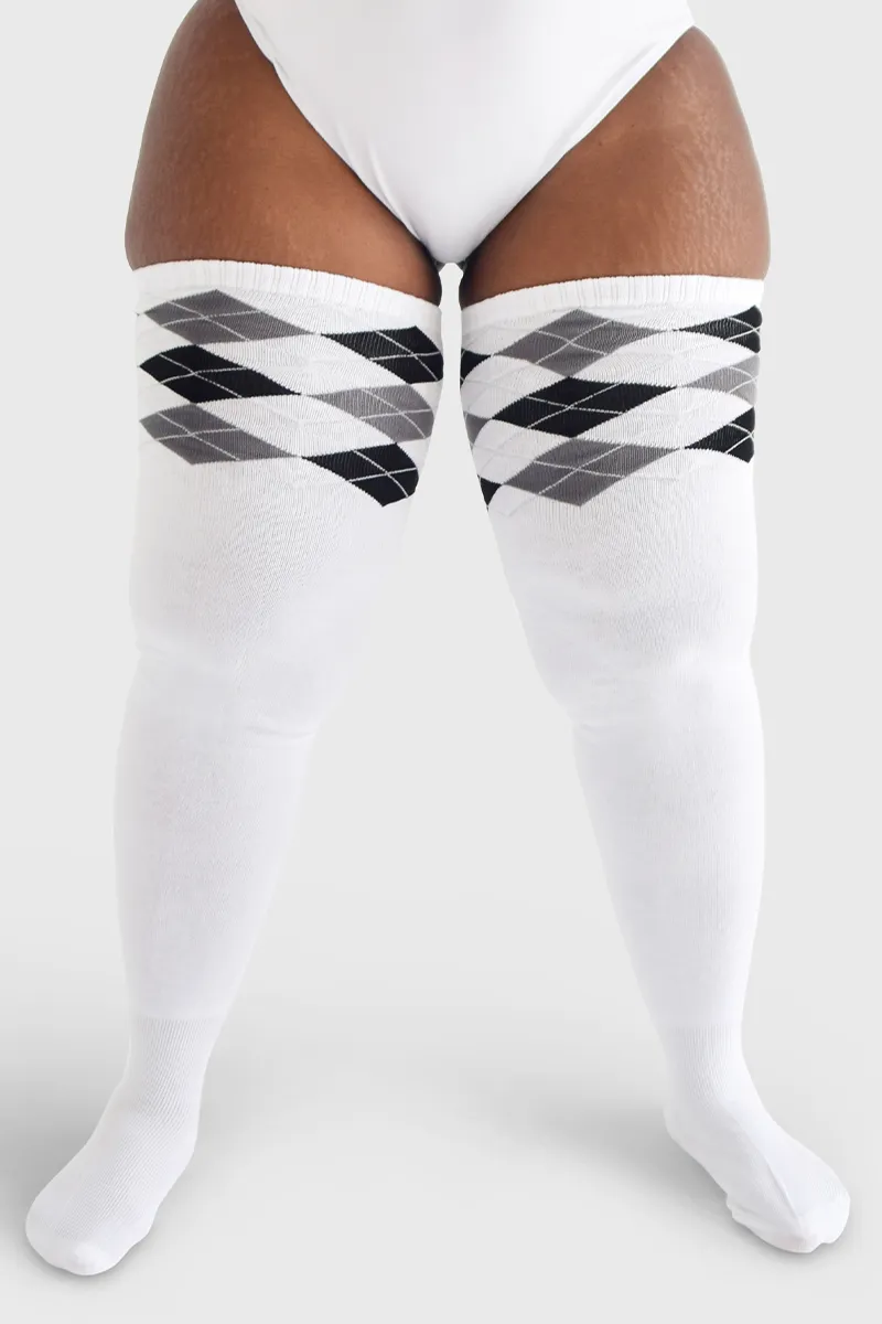 Thunda Tūbbies - Argyle (Ivory & Black) sold by Thunda Thighs