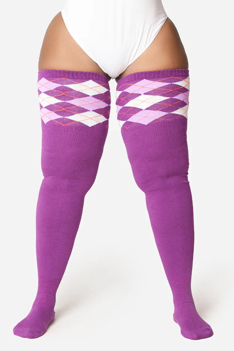 Thunda Tūbbies - Argyle - Plum Berry sold by Thunda Thighs