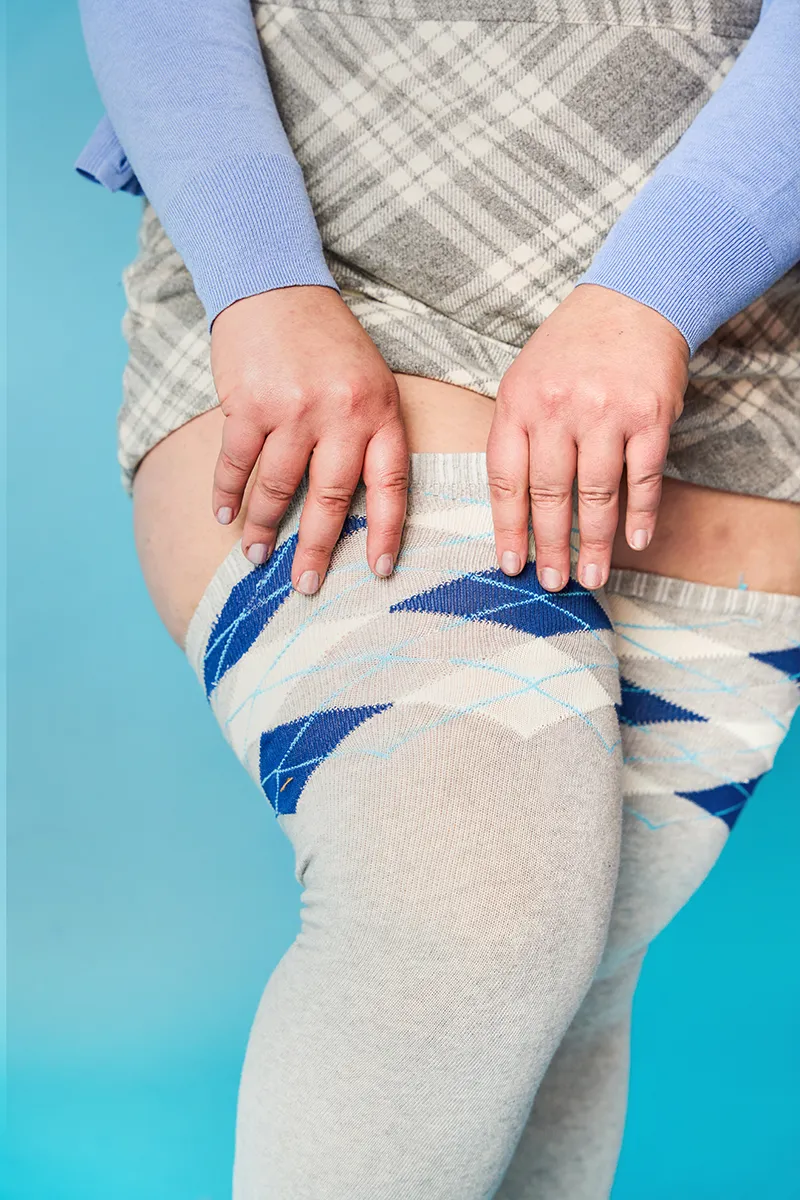 Thunda Tūbbies - Argyle - Lagoon Grey sold by Thunda Thighs product image thumbnail 3