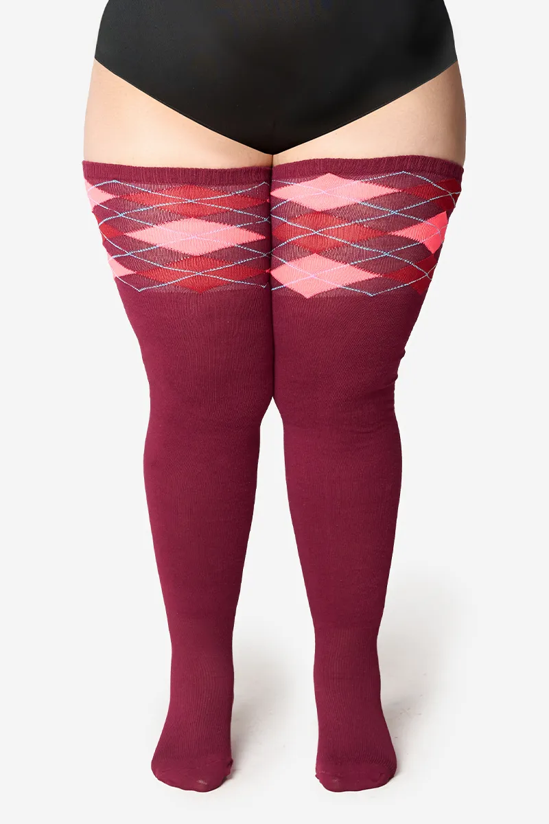 Thunda Tūbbies - Argyle - Rich Garnet sold by Thunda Thighs