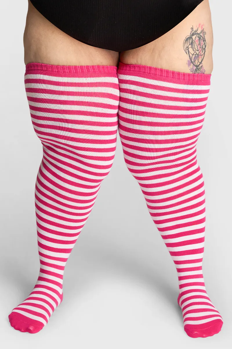 Thunda Tūbbies - Neon Pink & White Stripes sold by Thunda Thighs product image thumbnail 5