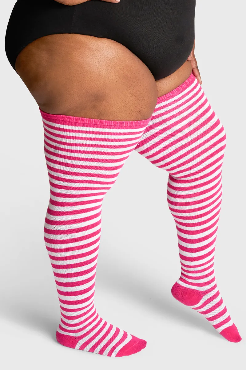 Thunda Tūbbies - Neon Pink & White Stripes sold by Thunda Thighs product image thumbnail 3