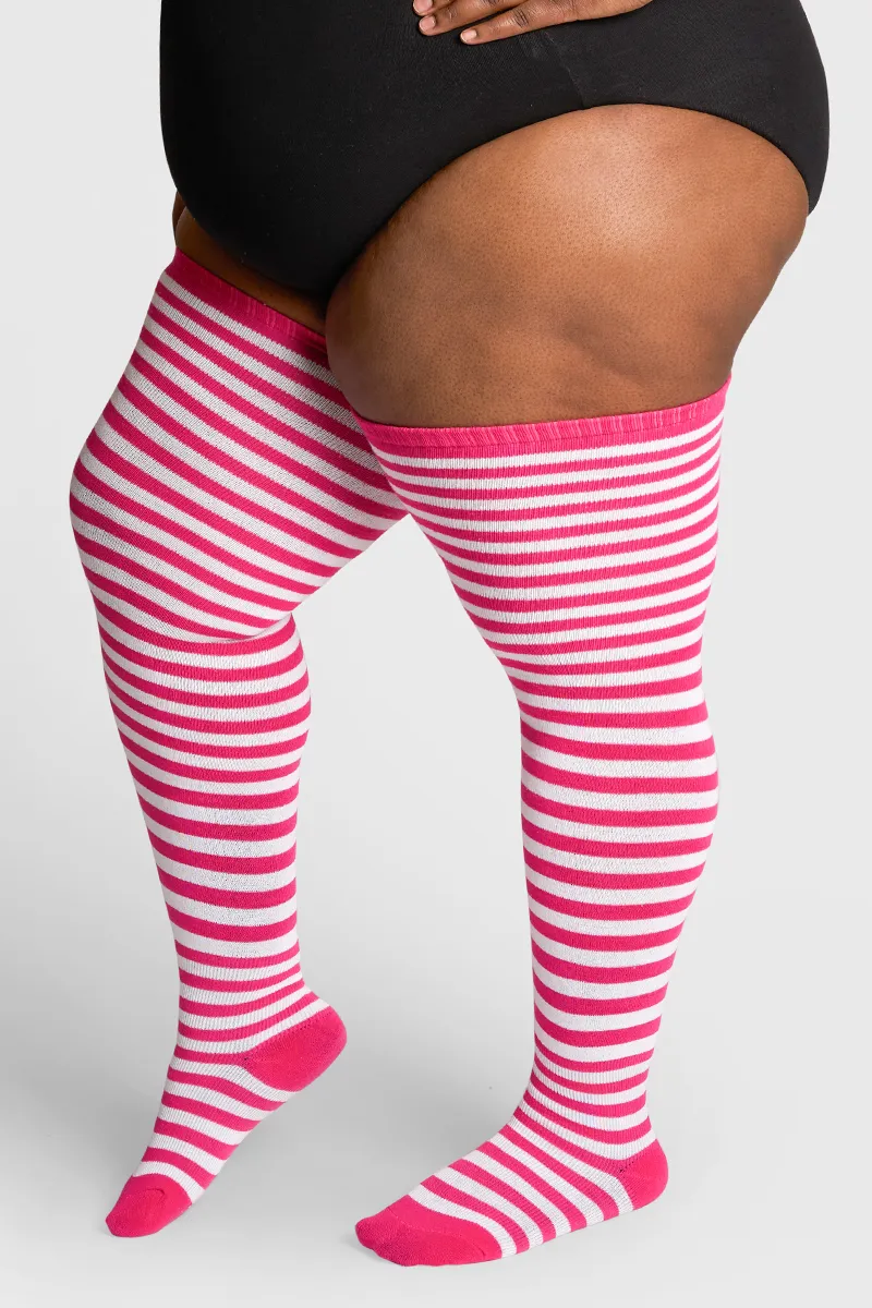Thunda Tūbbies - Neon Pink & White Stripes sold by Thunda Thighs product image thumbnail 4