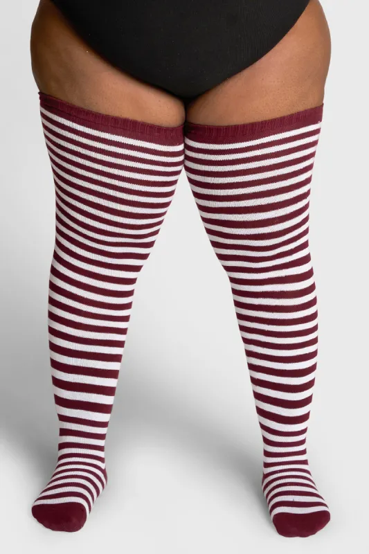 Thunda Tūbbies - Garnet & White Stripes sold by Thunda Thighs