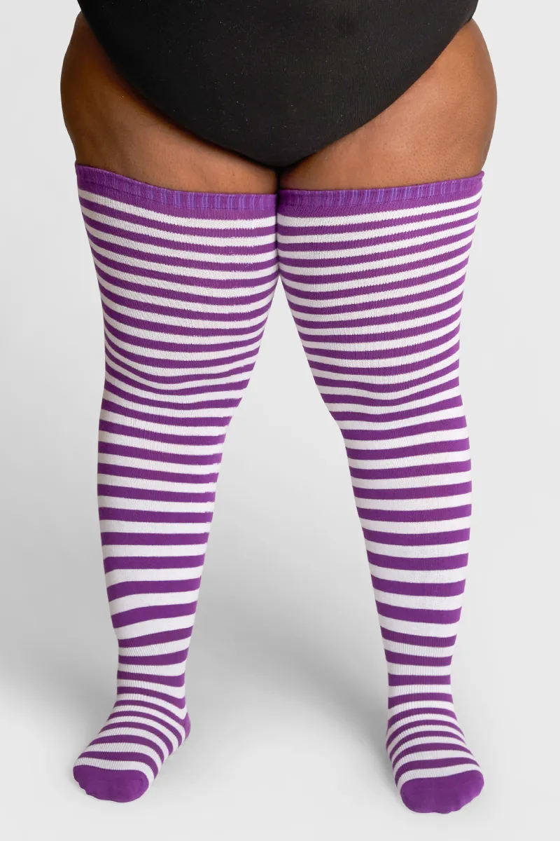 Thunda Tūbbies - Mulberry & White Stripes sold by Thunda Thighs