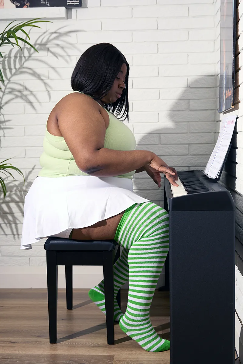 Thunda Tūbbies - Pistachio & White Stripes sold by Thunda Thighs product image thumbnail 2