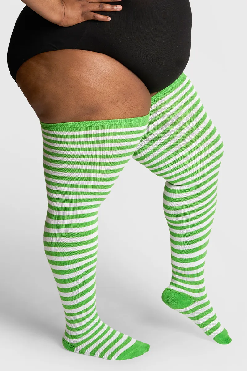 Thunda Tūbbies - Pistachio & White Stripes sold by Thunda Thighs product image thumbnail 5