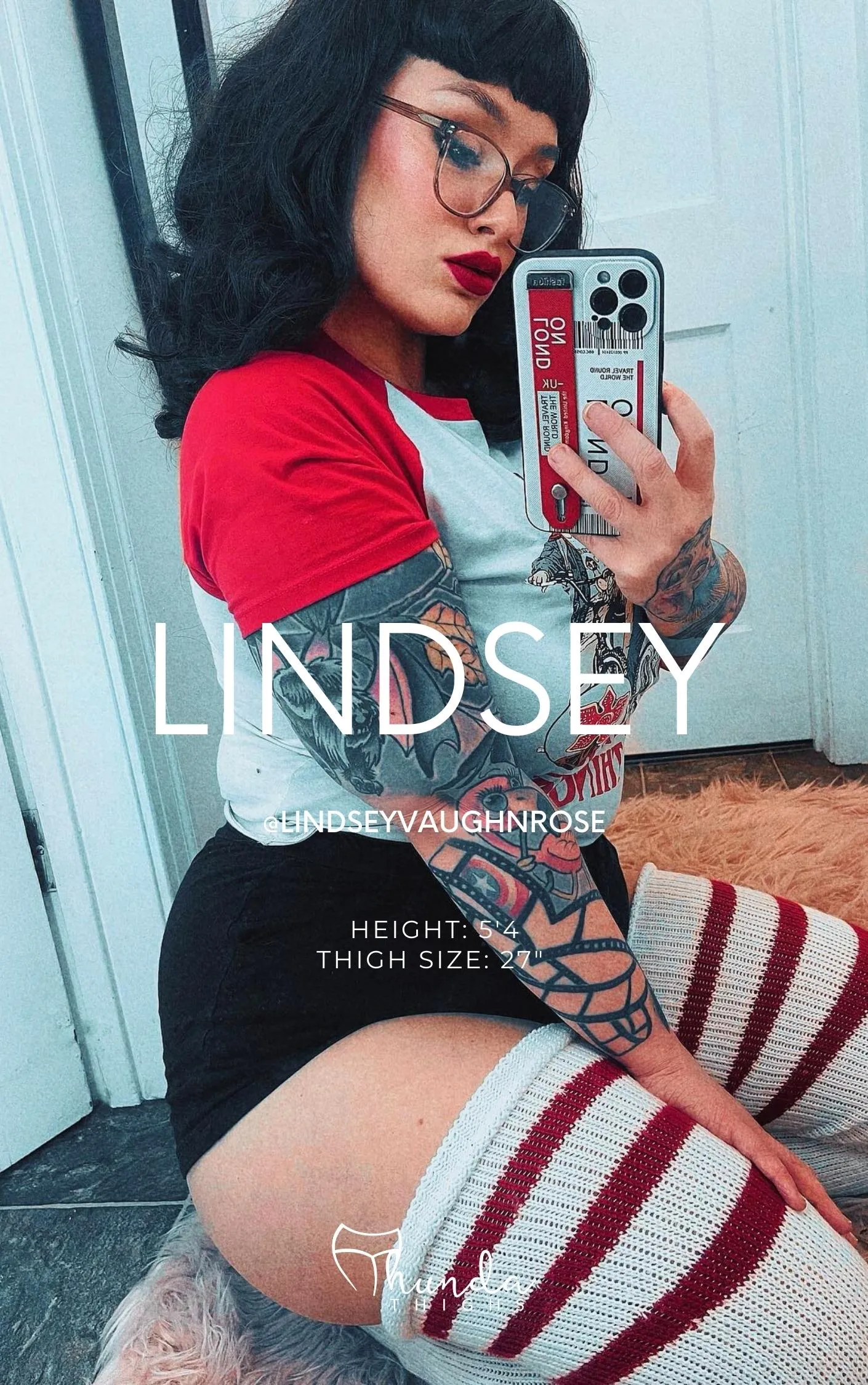 White & Red Stripes sold by Thunda Thighs product image thumbnail 5