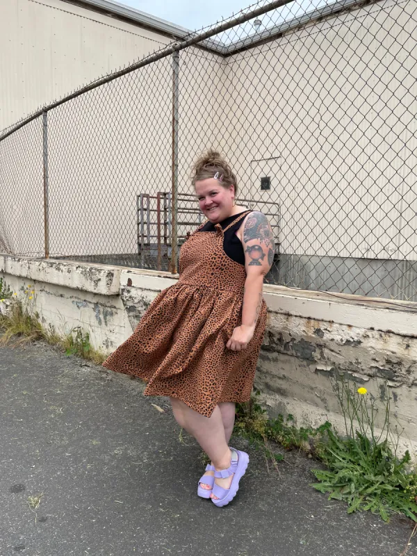 Leopard Overall Dress sold by Copper Union Apparel