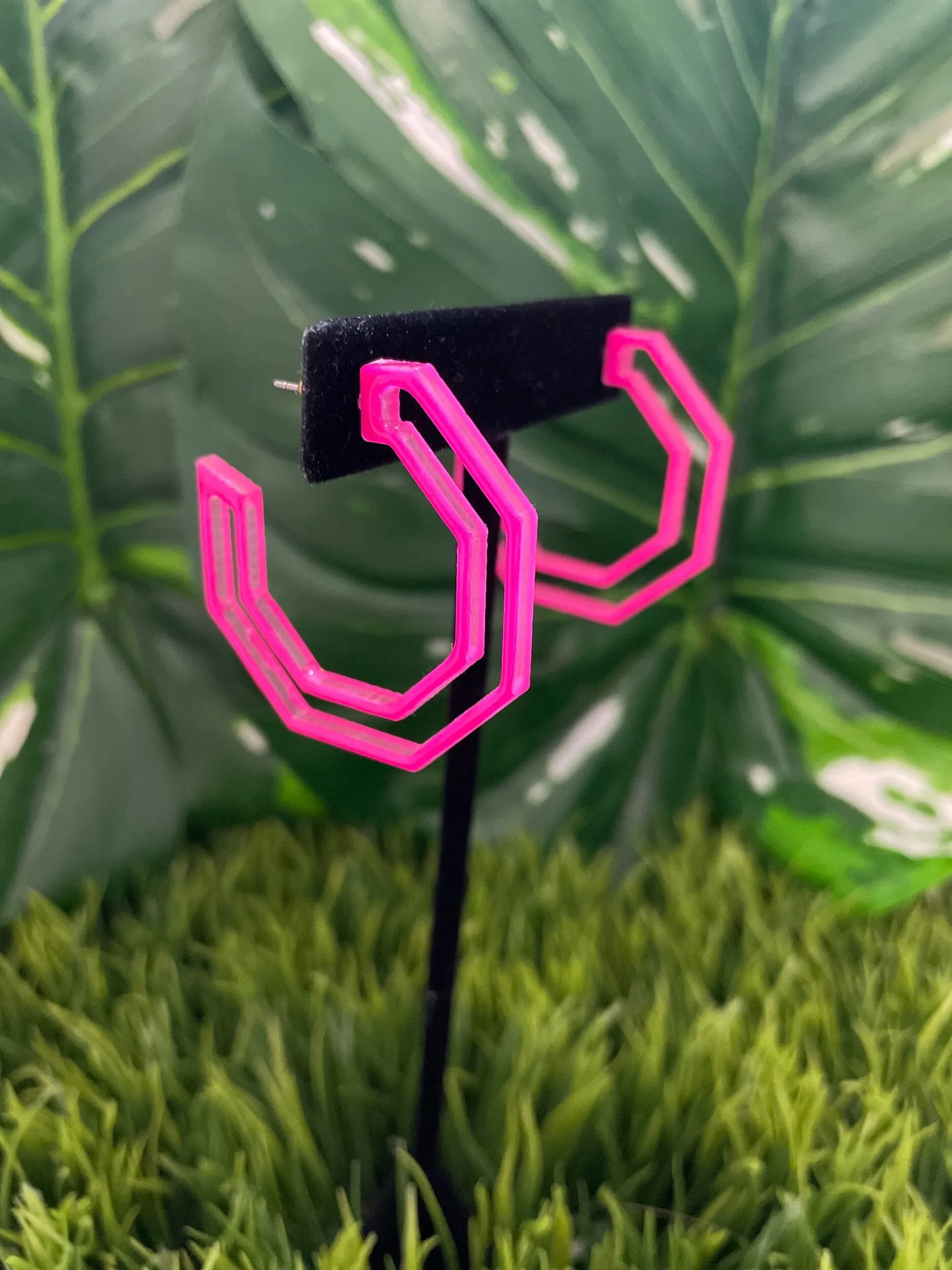 Pop of Color Octagon Studs sold by Copper Union Apparel